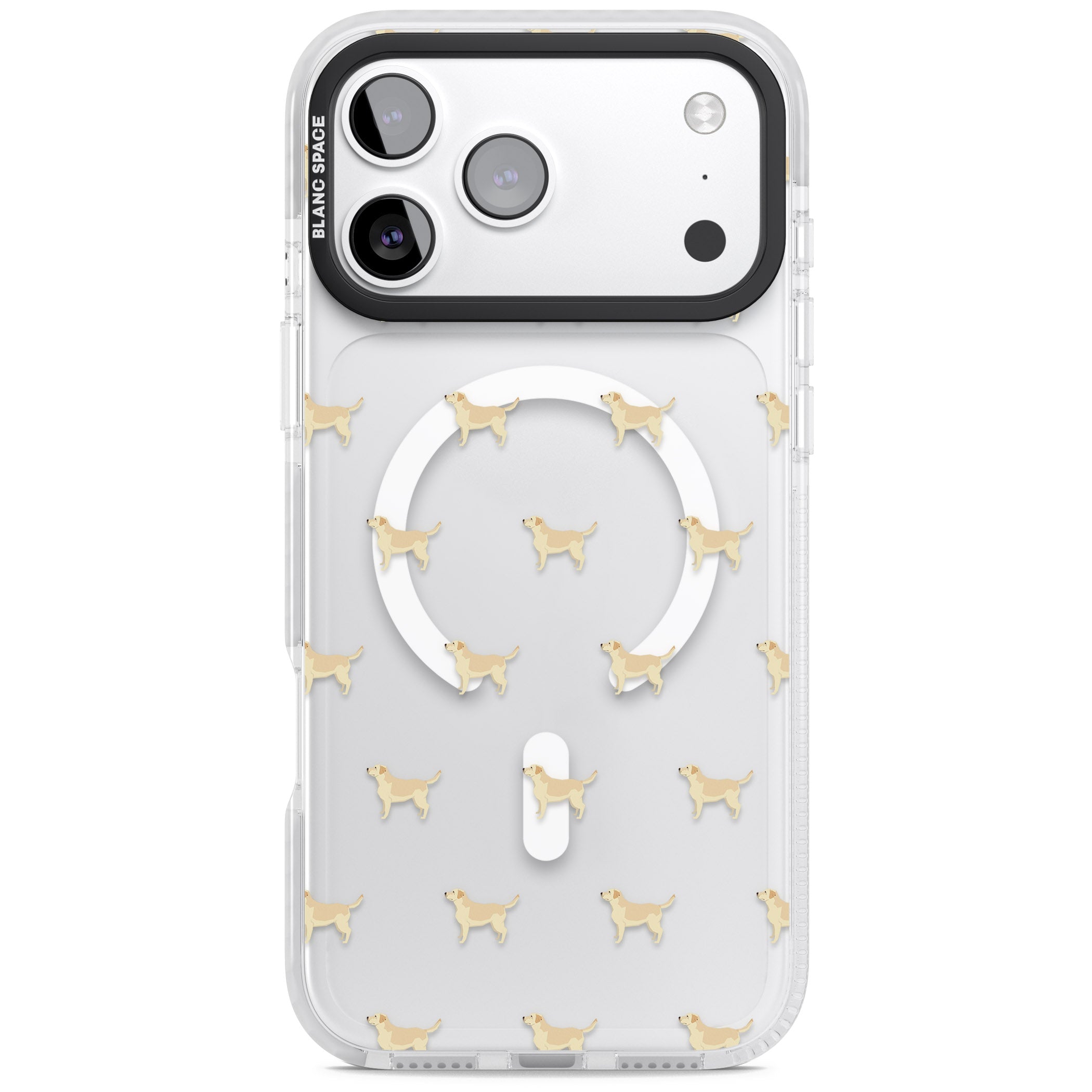 Tan Labrador Dog Pattern iPhone 17 Pro Max Impact Pro Clear Phone Case
