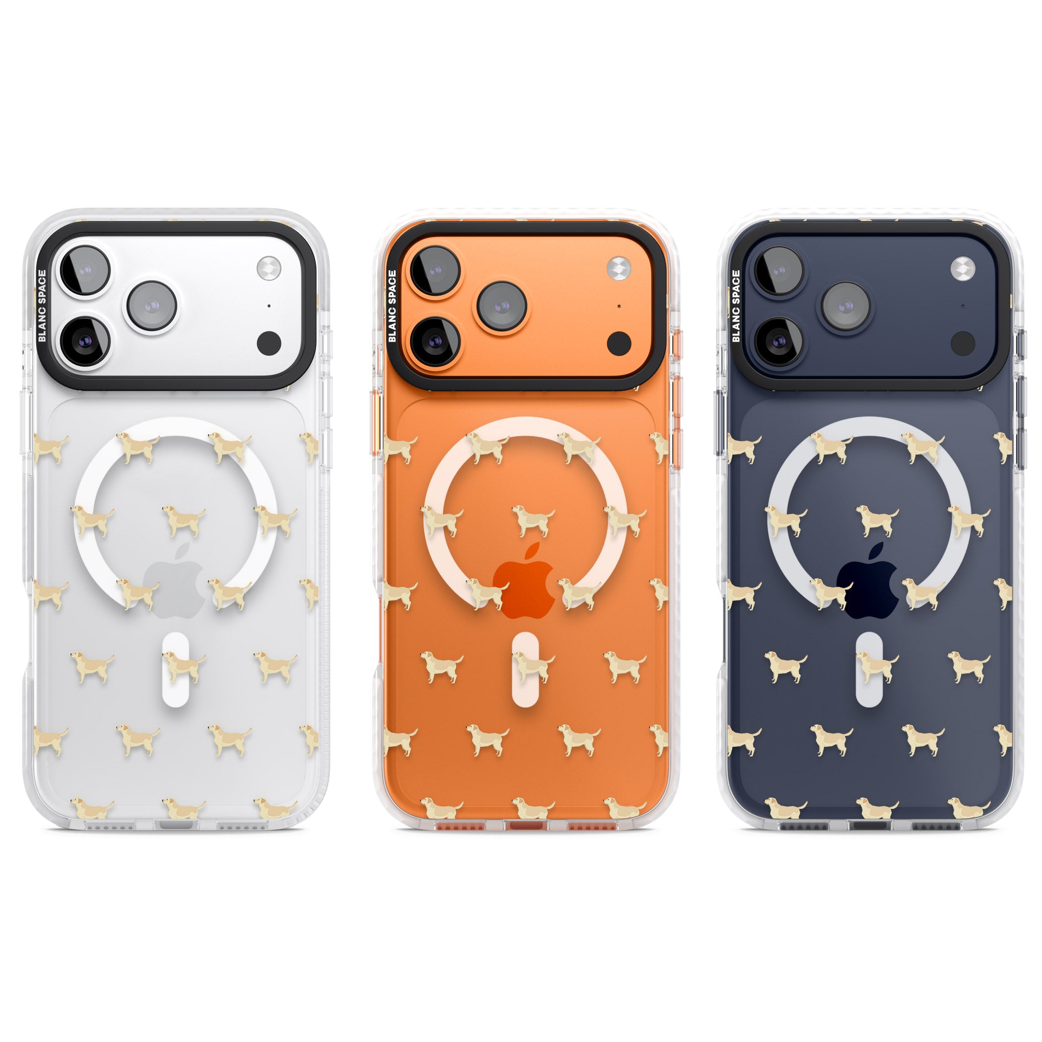 Tan Labrador Dog Pattern iPhone 17 Pro Impact Pro Clear Phone Case APT Impact Protection