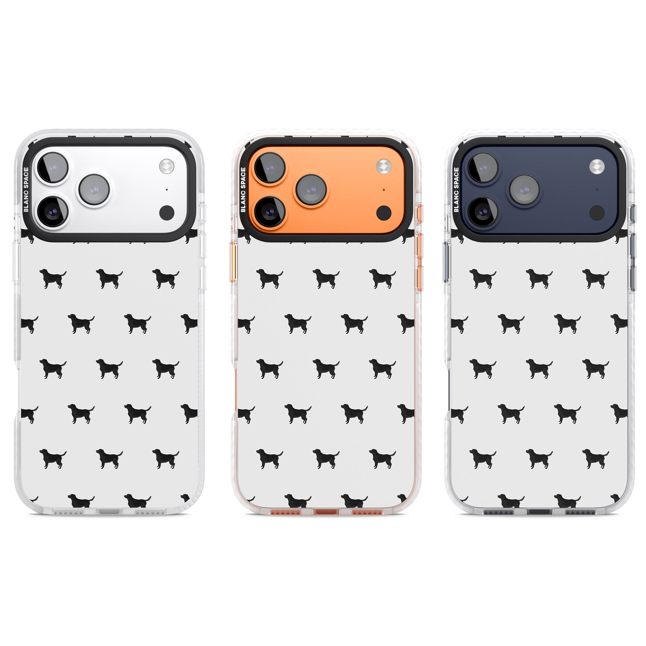 Black Labrador Spot Pattern iPhone 17 Pro Impact Pro Clear Phone Case APT Impact Protection
