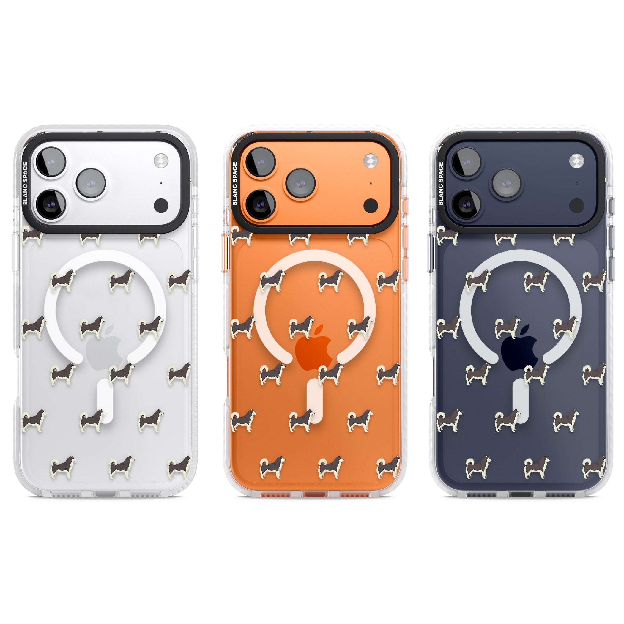 Alaskan Malamute Dog Pattern iPhone 17 Pro Impact Pro Clear Phone Case APT Impact Protection
