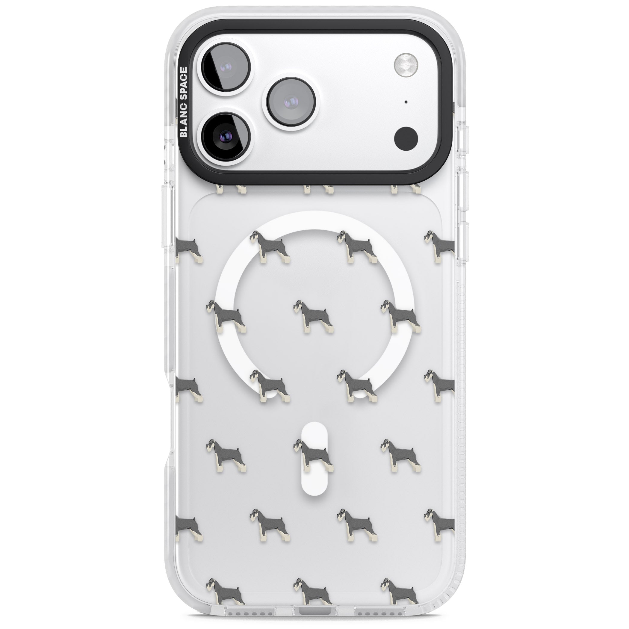 Schnauzer Dog Pattern iPhone 17 Pro Max Impact Pro Clear Phone Case