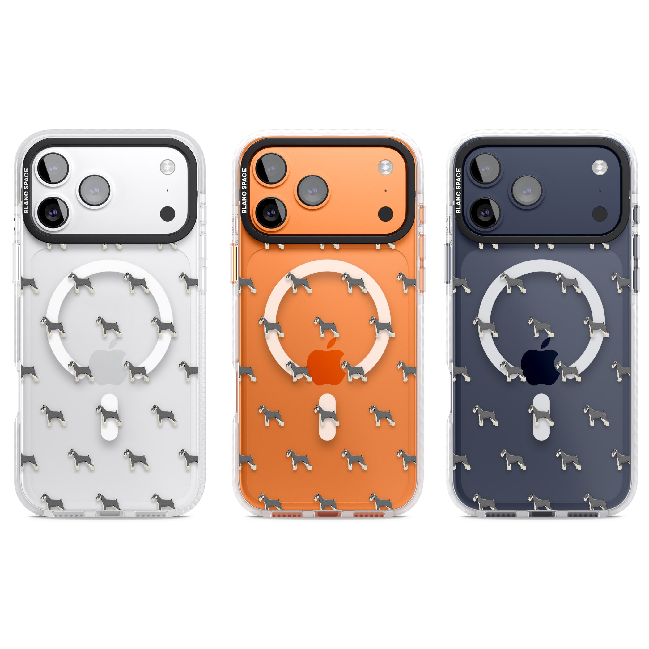 Schnauzer Dog Pattern iPhone 17 Pro Impact Pro Clear Phone Case APT Impact Protection