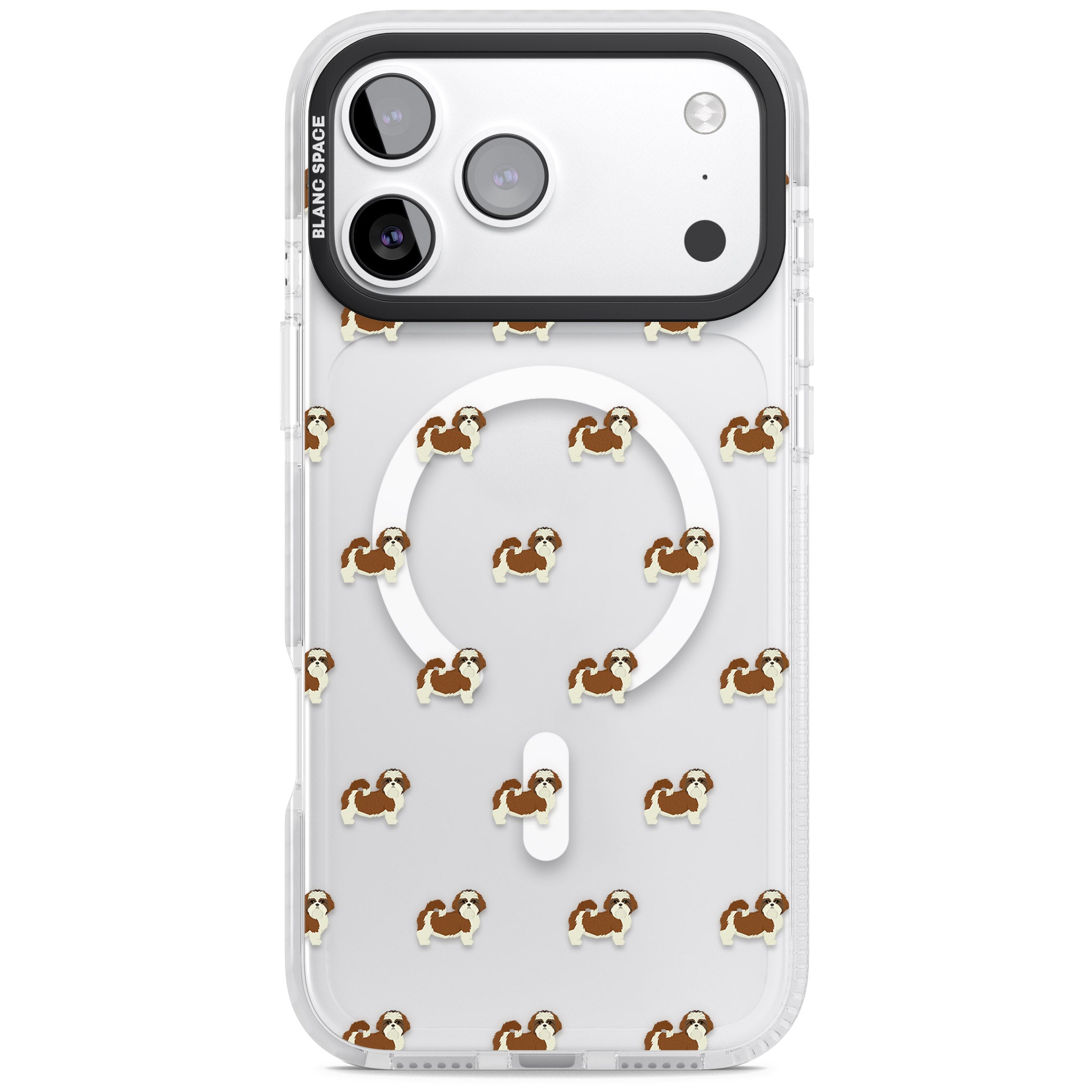 Shih Tzu Pattern Clear iPhone 17 Pro Max Impact Pro Clear Phone Case