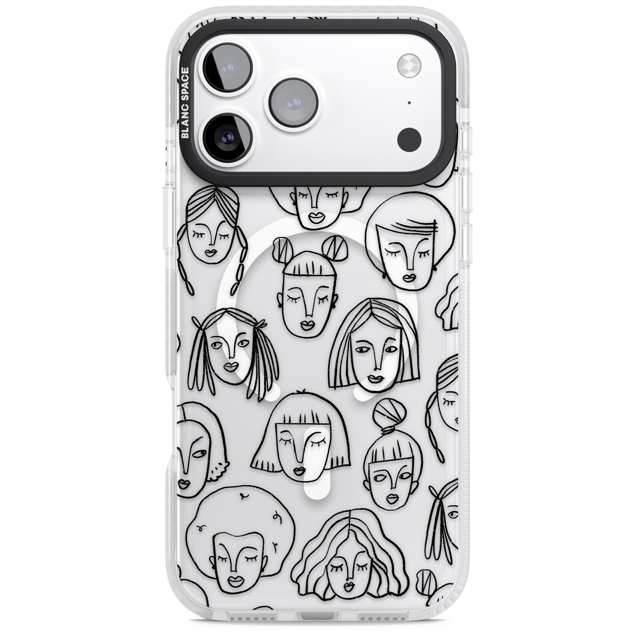 Doodle Face iPhone 17 Pro Max Impact Pro Clear Phone Case