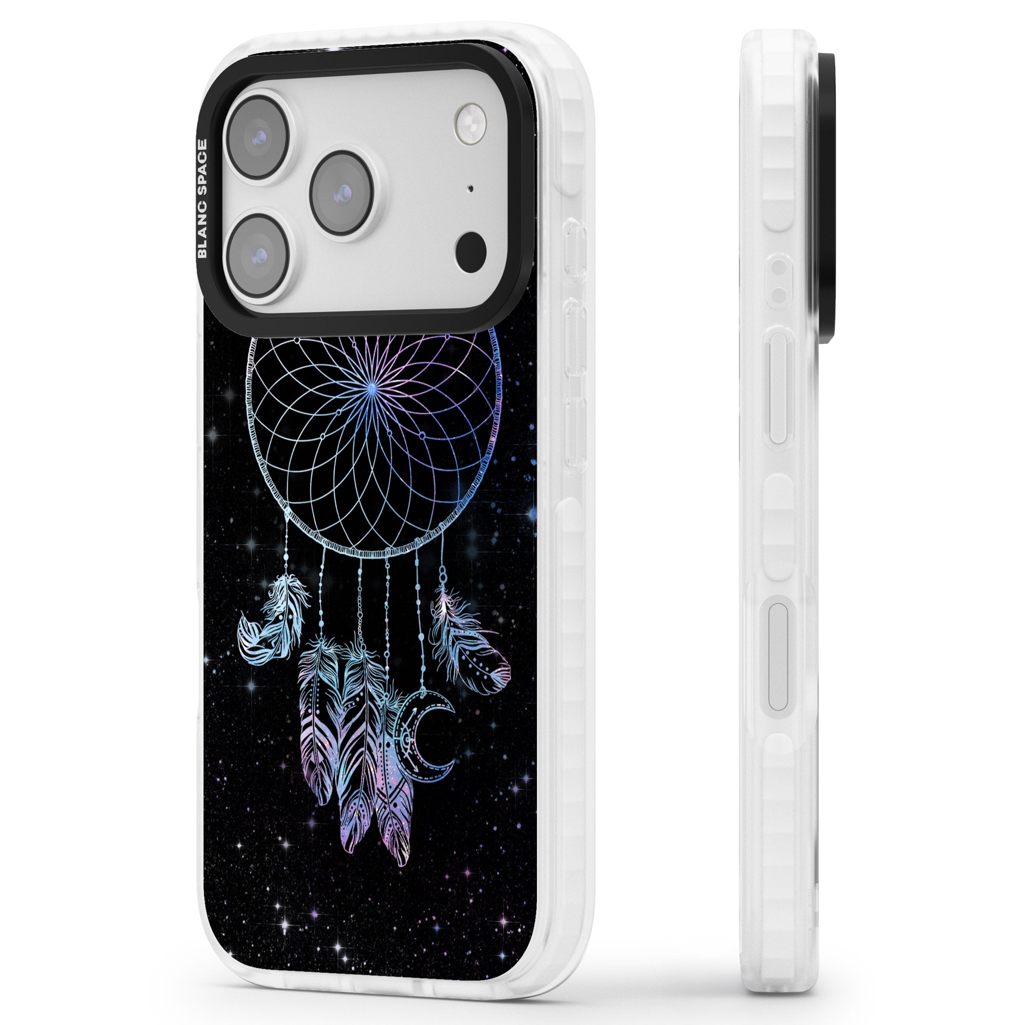 Dreamcatcher Galaxy iPhone 17 Pro Max Impact Pro Clear Phone Case Side Profile