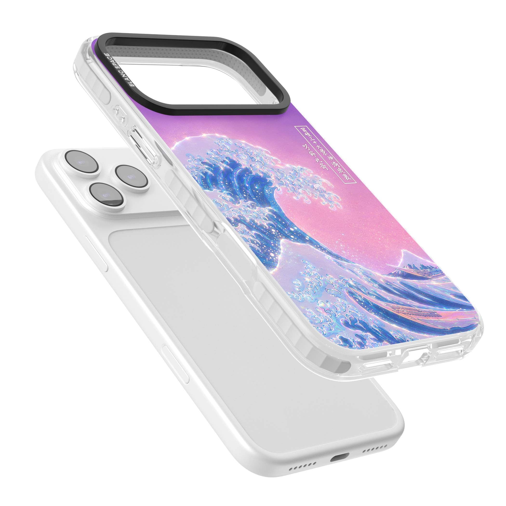 The Great Opal Wave Japanese iPhone case featuring Hokusai's great wave in iridescent pastels with lilac sky and Mou | Impact Magsafe case for iPhone 17 Pro, iPhone 17 Pro Max