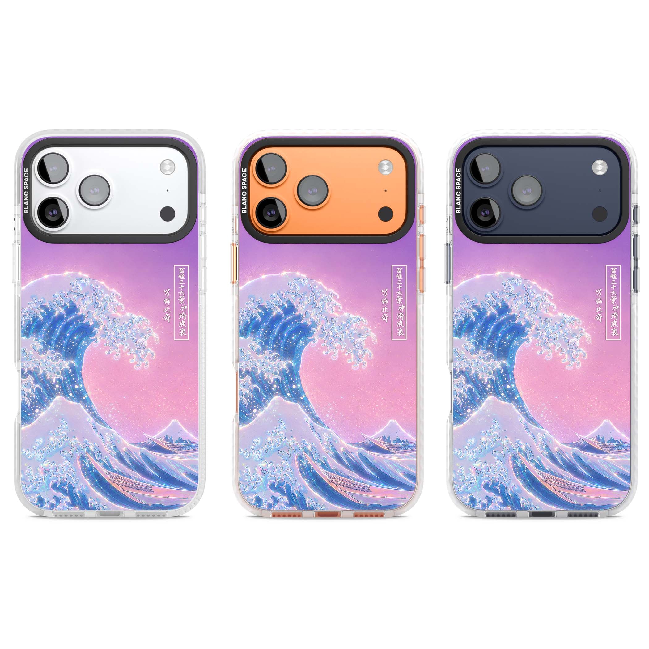 The Great Opal Wave Japanese iPhone case featuring Hokusai's great wave in iridescent pastels with lilac sky and Mou | Impact Magsafe case for iPhone 17 Pro, iPhone 17 Pro Max