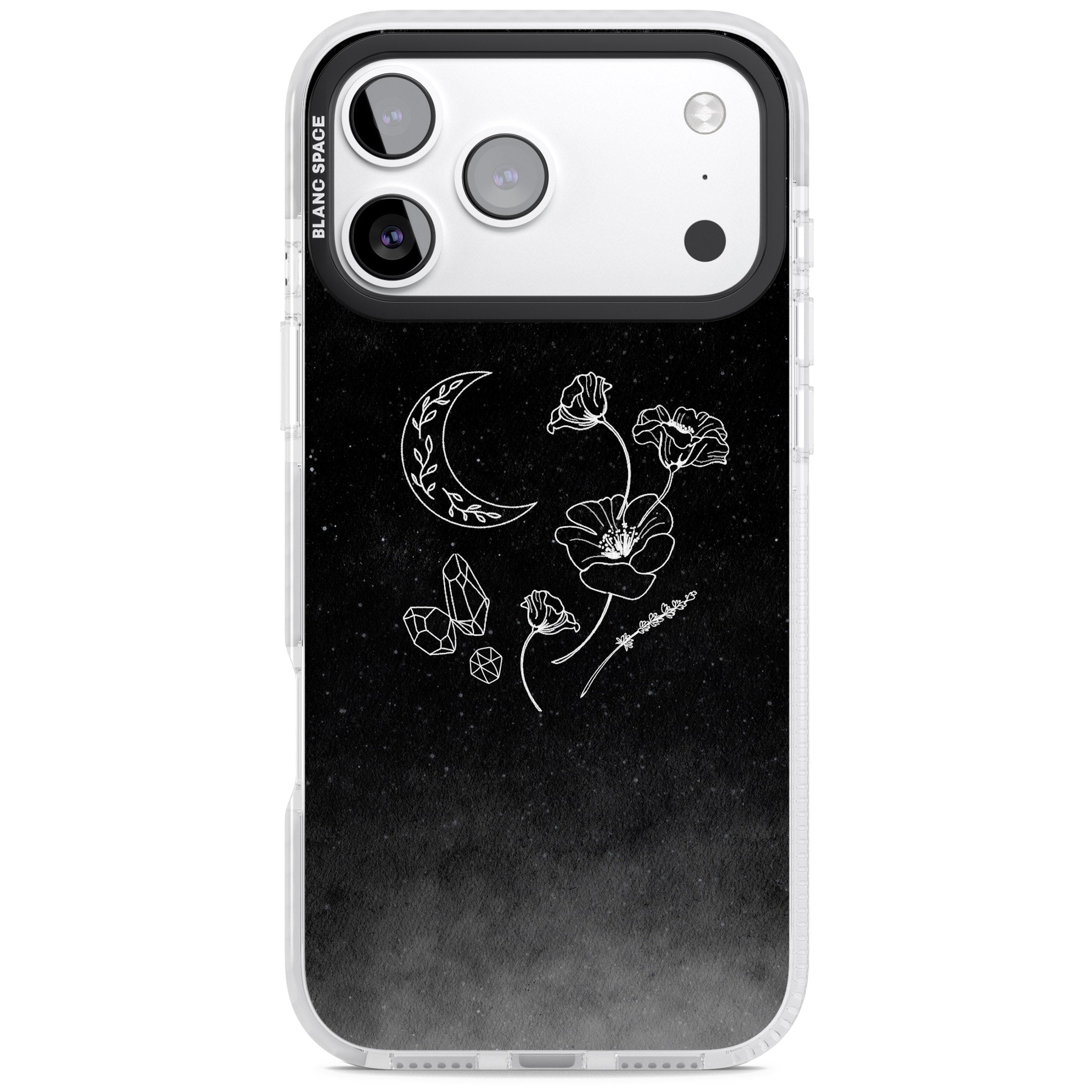 Midnight Moon Botanic iPhone 17 Pro Max Impact Pro Clear Phone Case