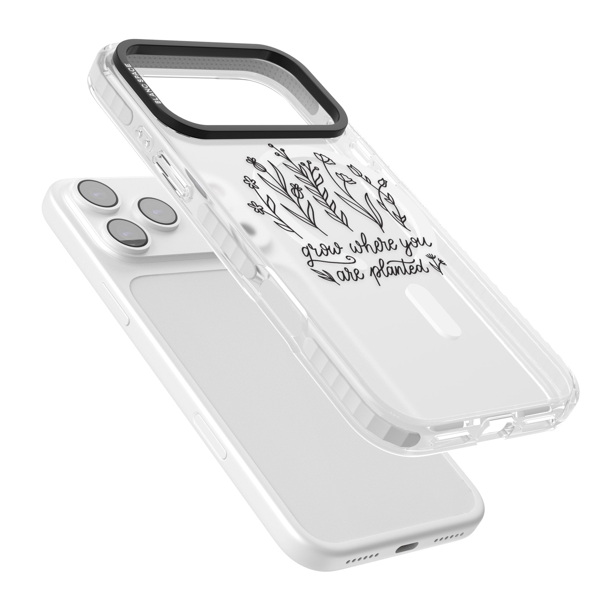 Grow Where You Are Planted iPhone 17 Pro Max Impact Pro Clear Phone Case Colours