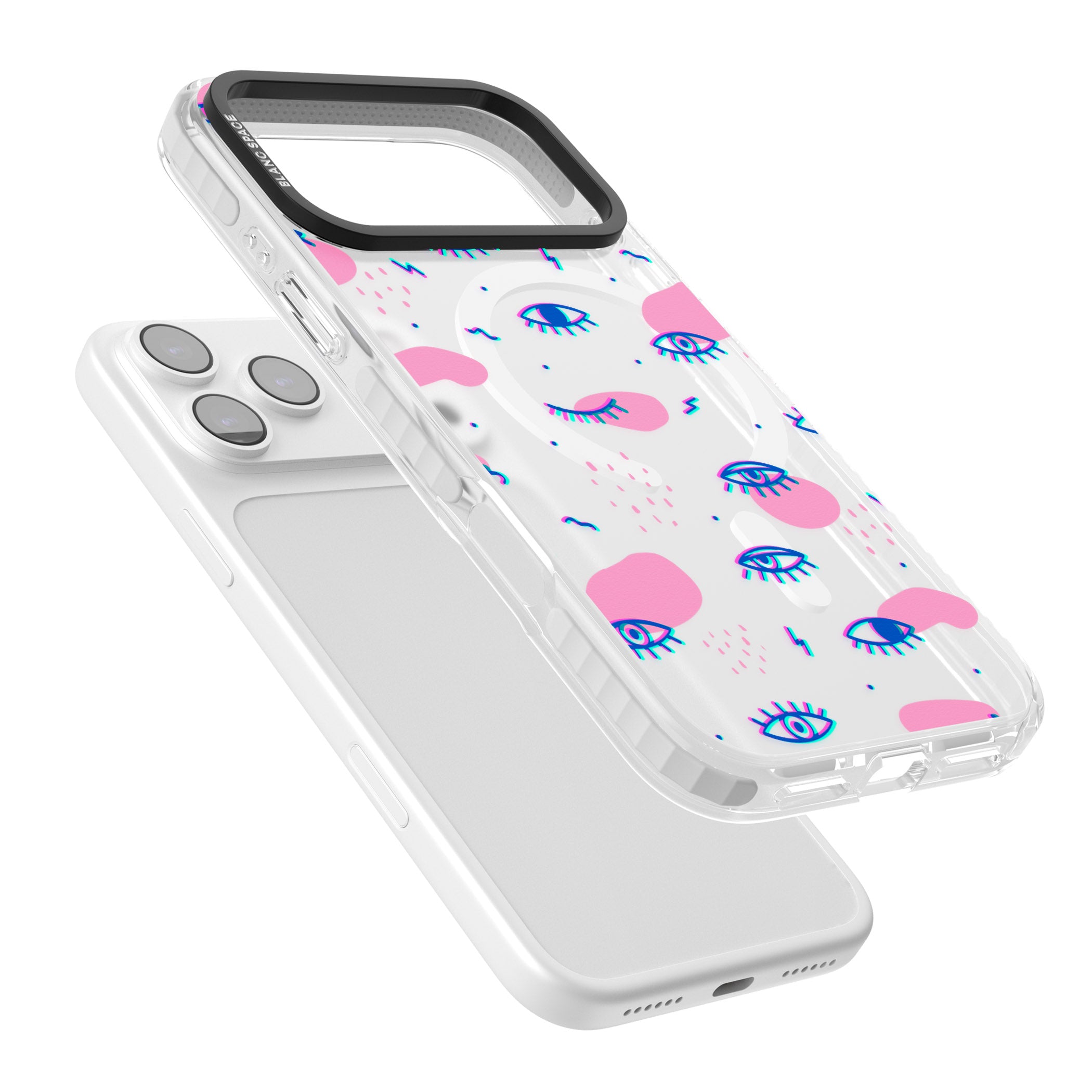 Pink Eye Pattern iPhone 17 Pro Max Impact Pro Clear Phone Case Colours