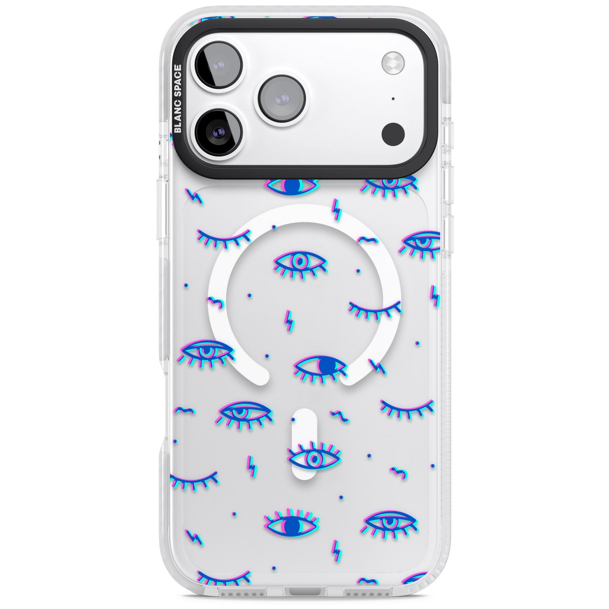 Duotone Psychedelic Eyes iPhone 17 Pro Max Impact Pro Clear Phone Case
