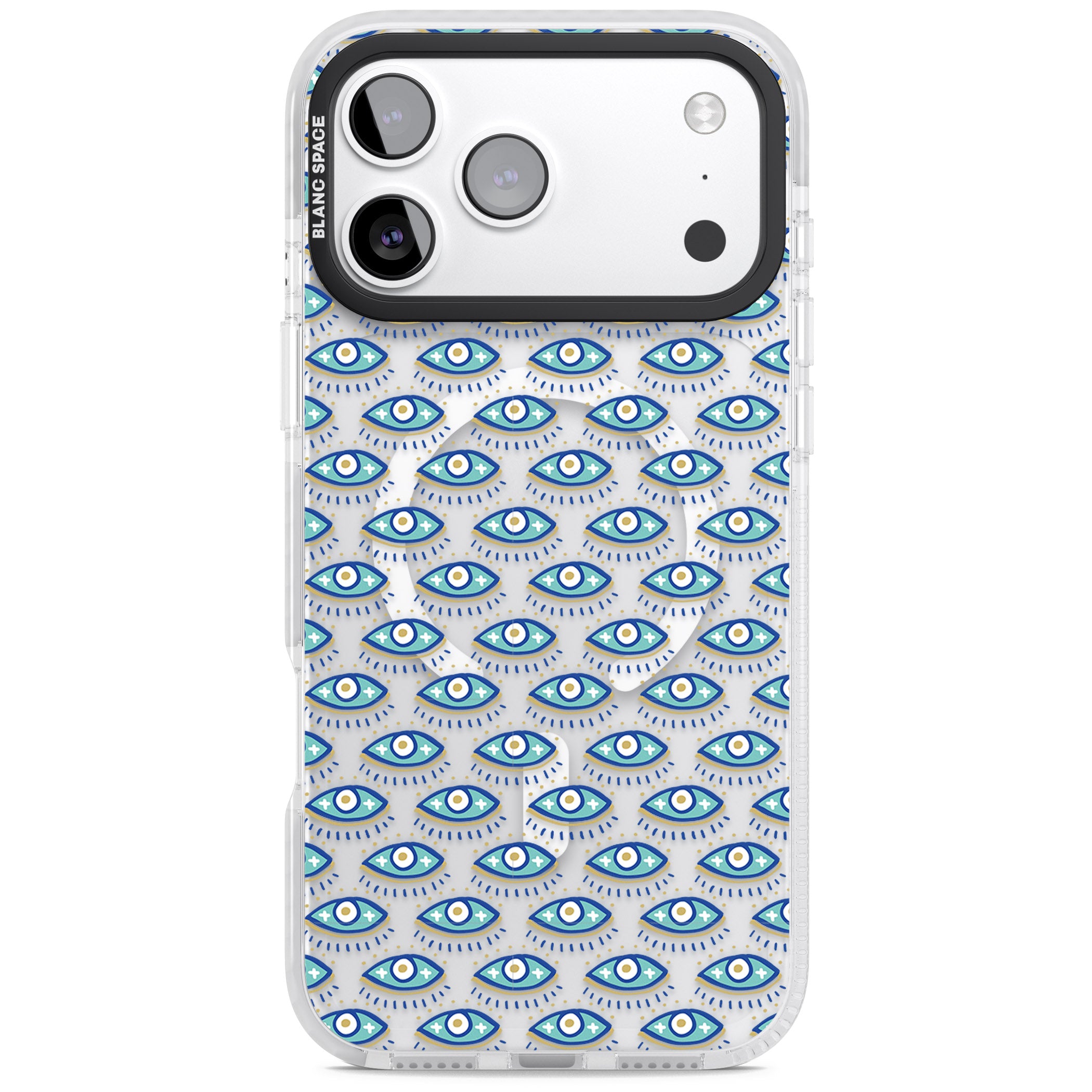 Psychedelic Eyes Pattern Color iPhone 17 Pro Max Impact Pro Clear Phone Case
