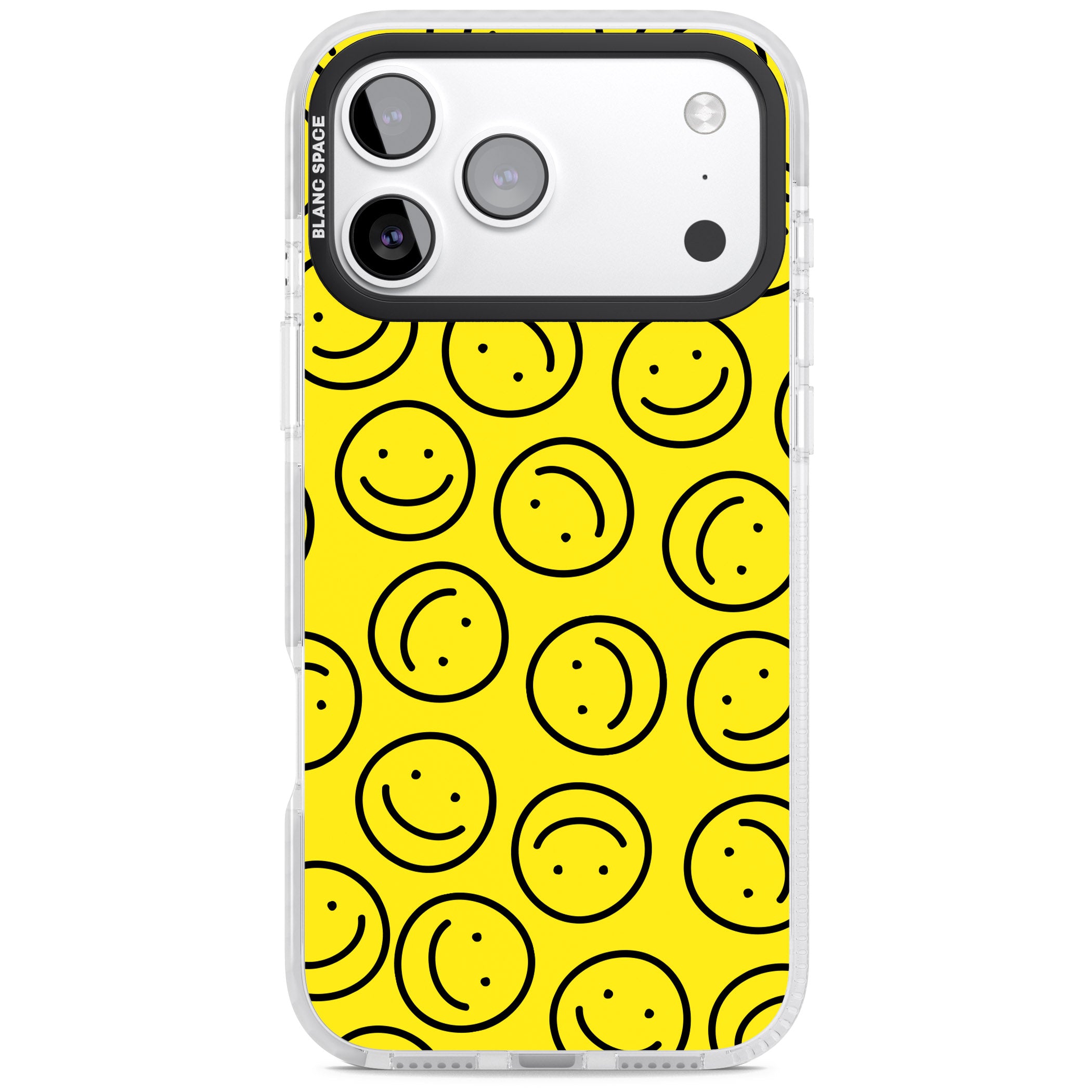 Happy Face Pattern iPhone 17 Pro Max Impact Pro Clear Phone Case
