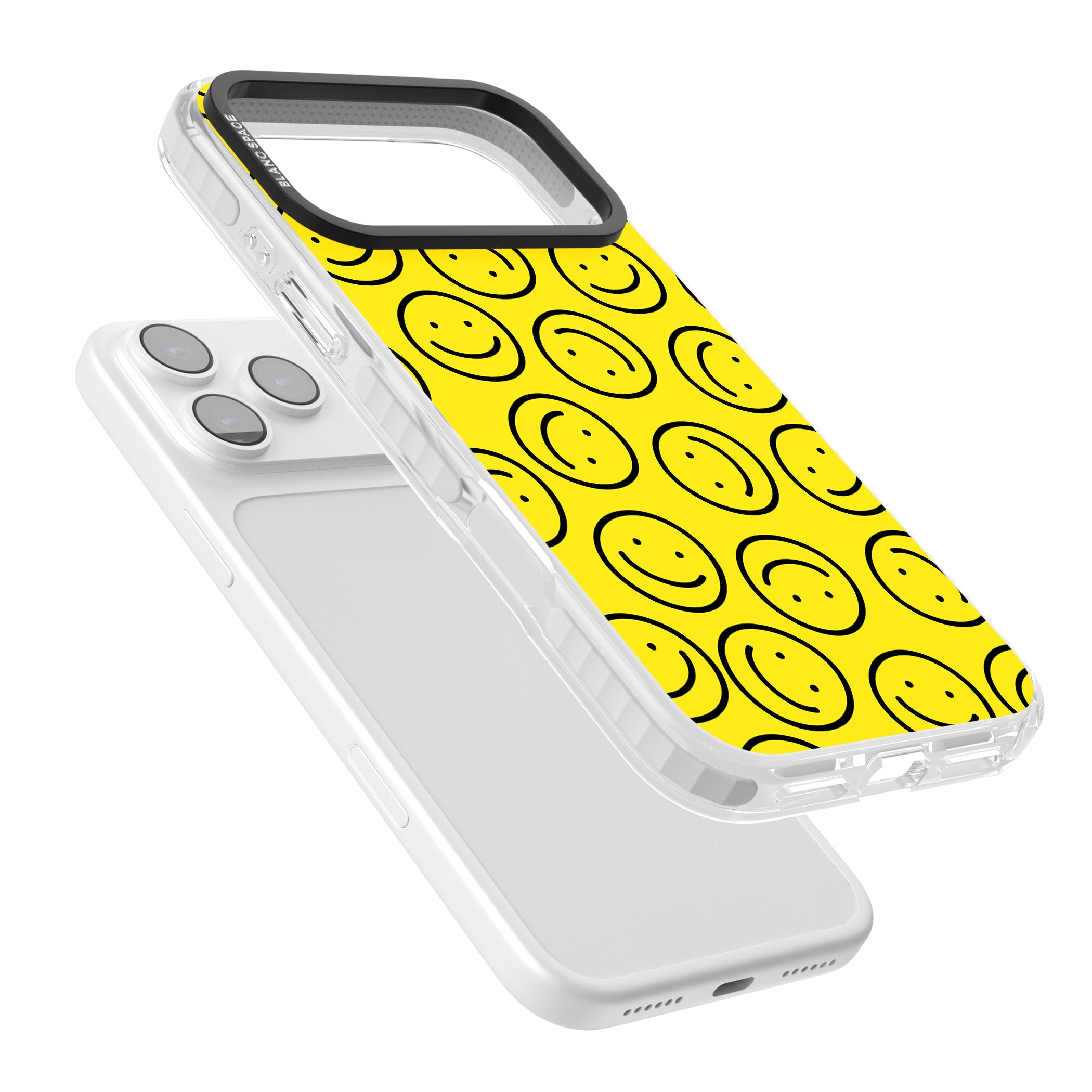 Happy Face Pattern iPhone 17 Pro Max Impact Pro Clear Phone Case Colours