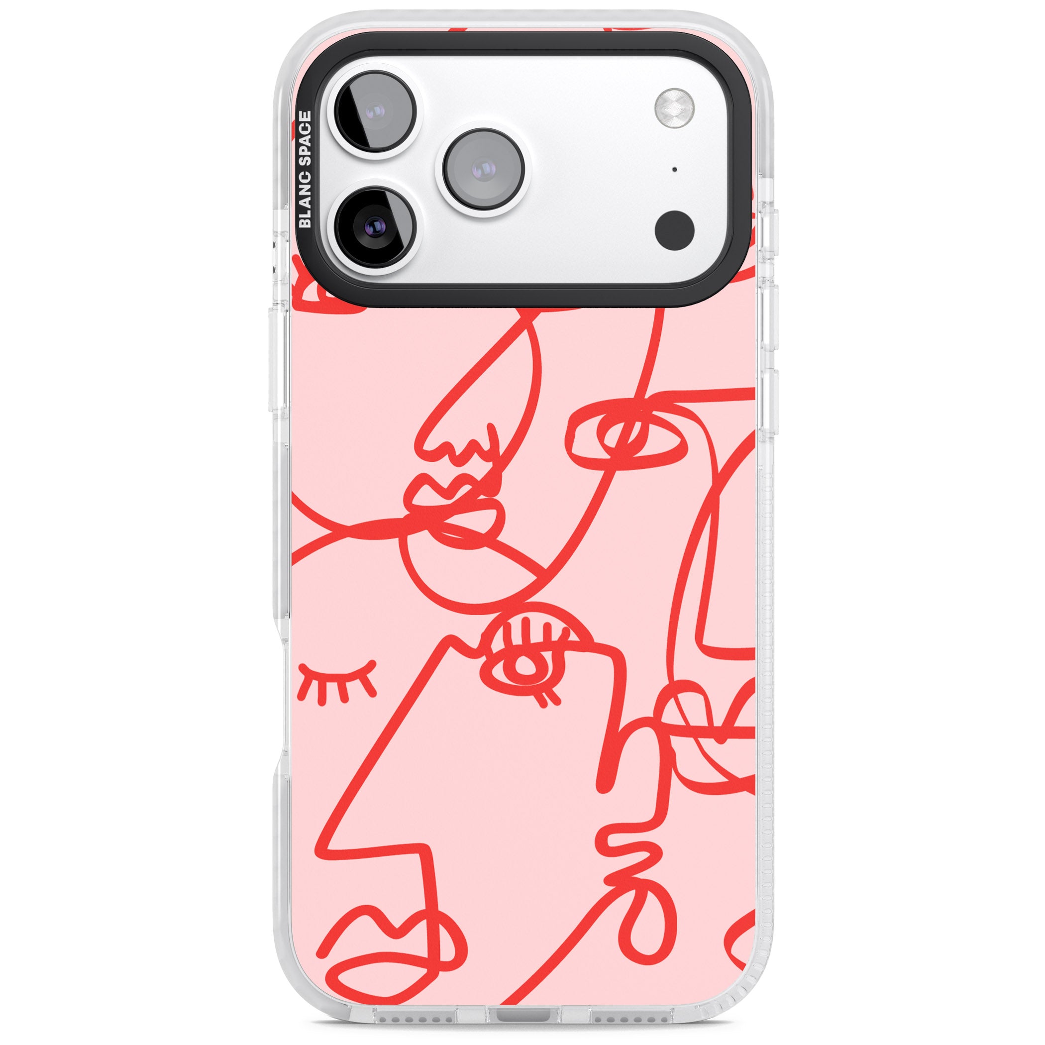 Red Line Art iPhone 17 Pro Max Impact Pro Clear Phone Case
