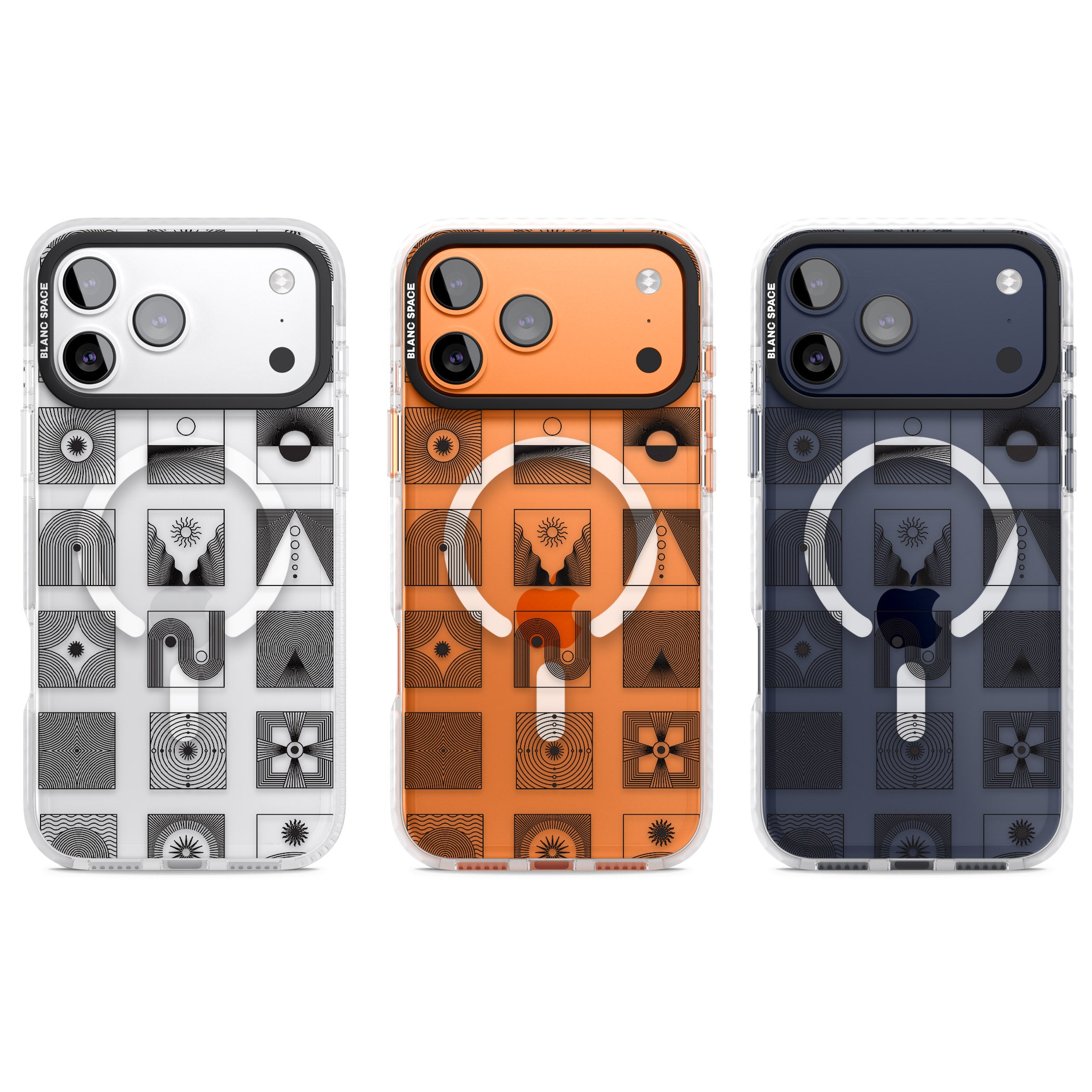 Abstract Geometric iPhone 17 Pro Impact Pro Clear Phone Case APT Impact Protection