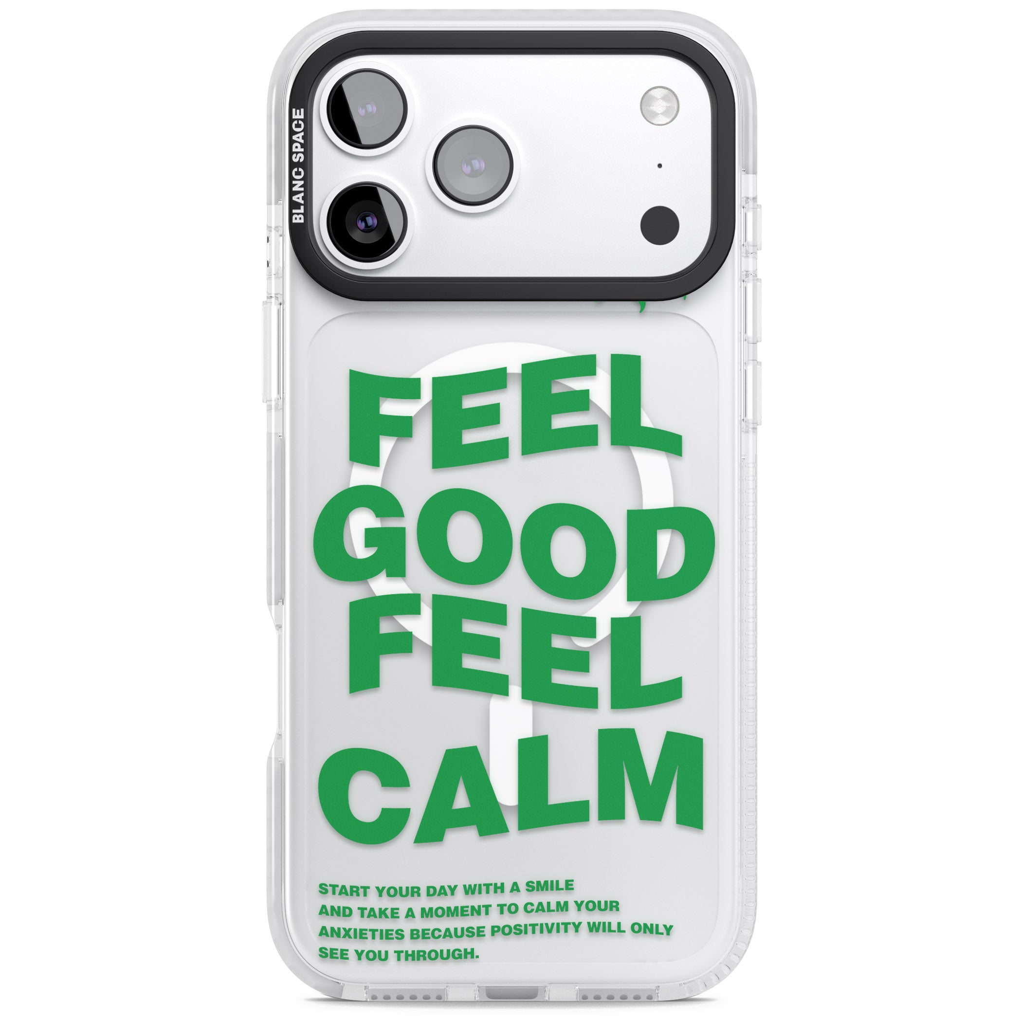 Feel Good Feel Calm (Green) iPhone 17 Pro Max Impact Pro Clear Phone Case