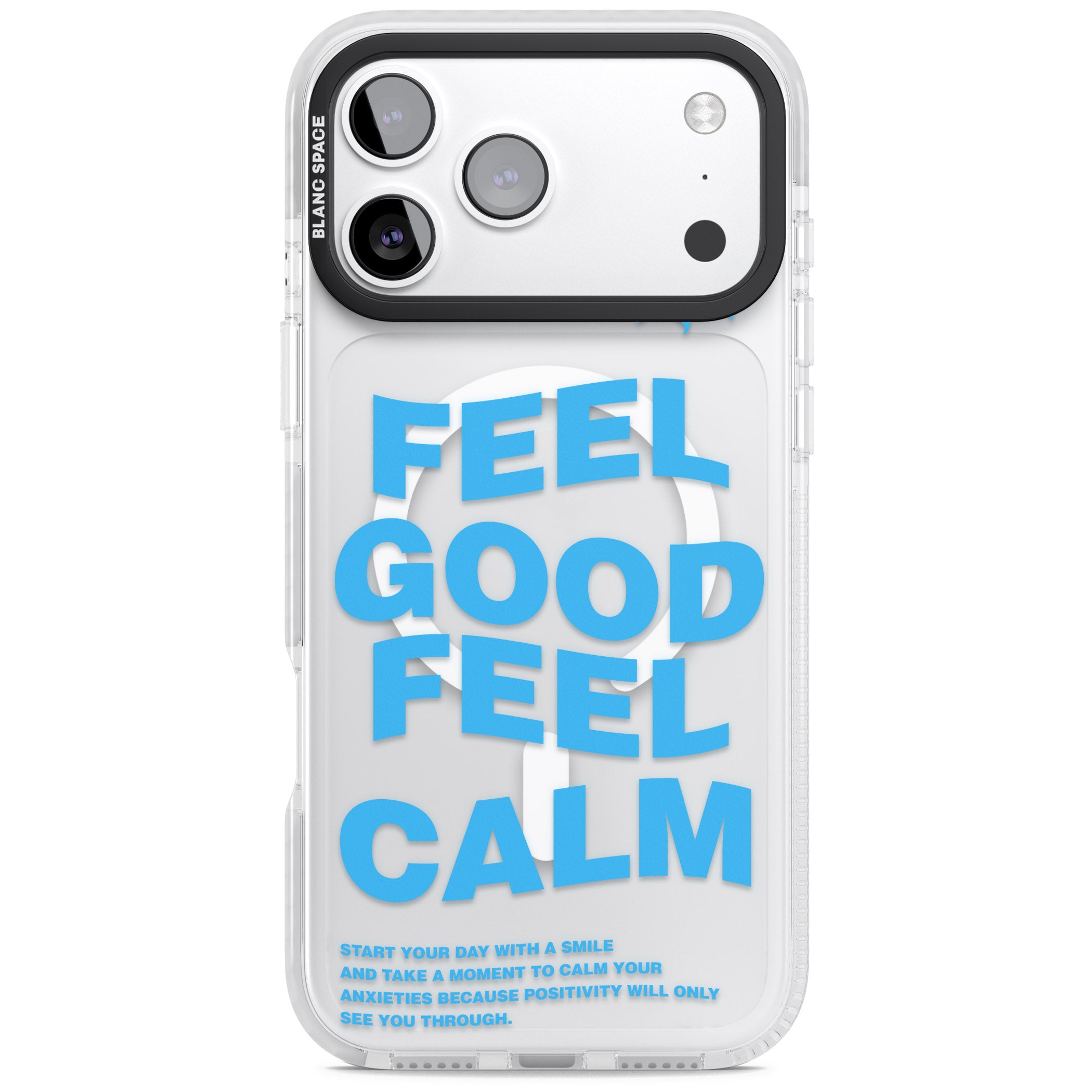 Feel Good Feel Calm (Blue) iPhone 17 Pro Max Impact Pro Clear Phone Case