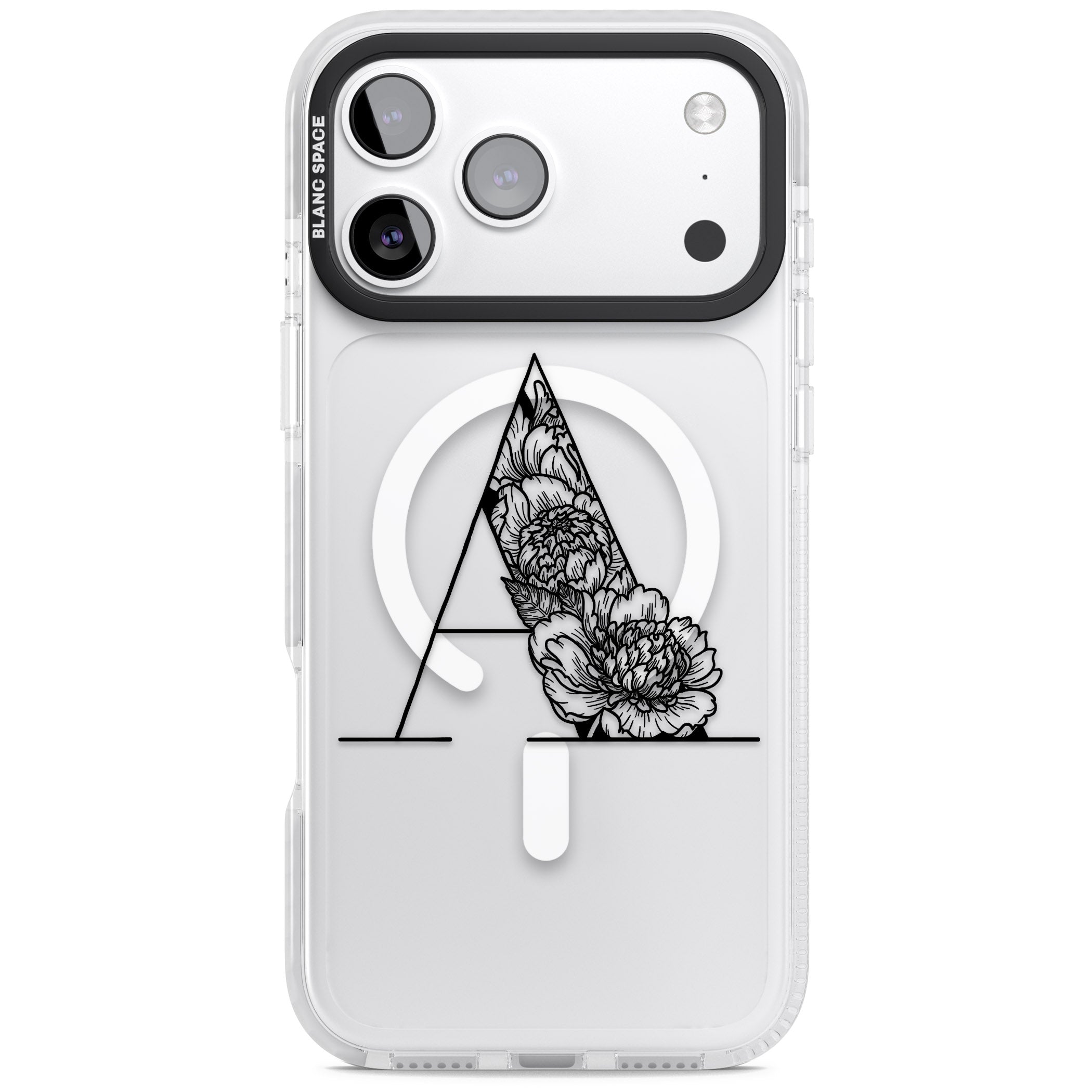 Personalised Floral Monogram iPhone 17 Pro Max Impact Pro Clear Phone Case
