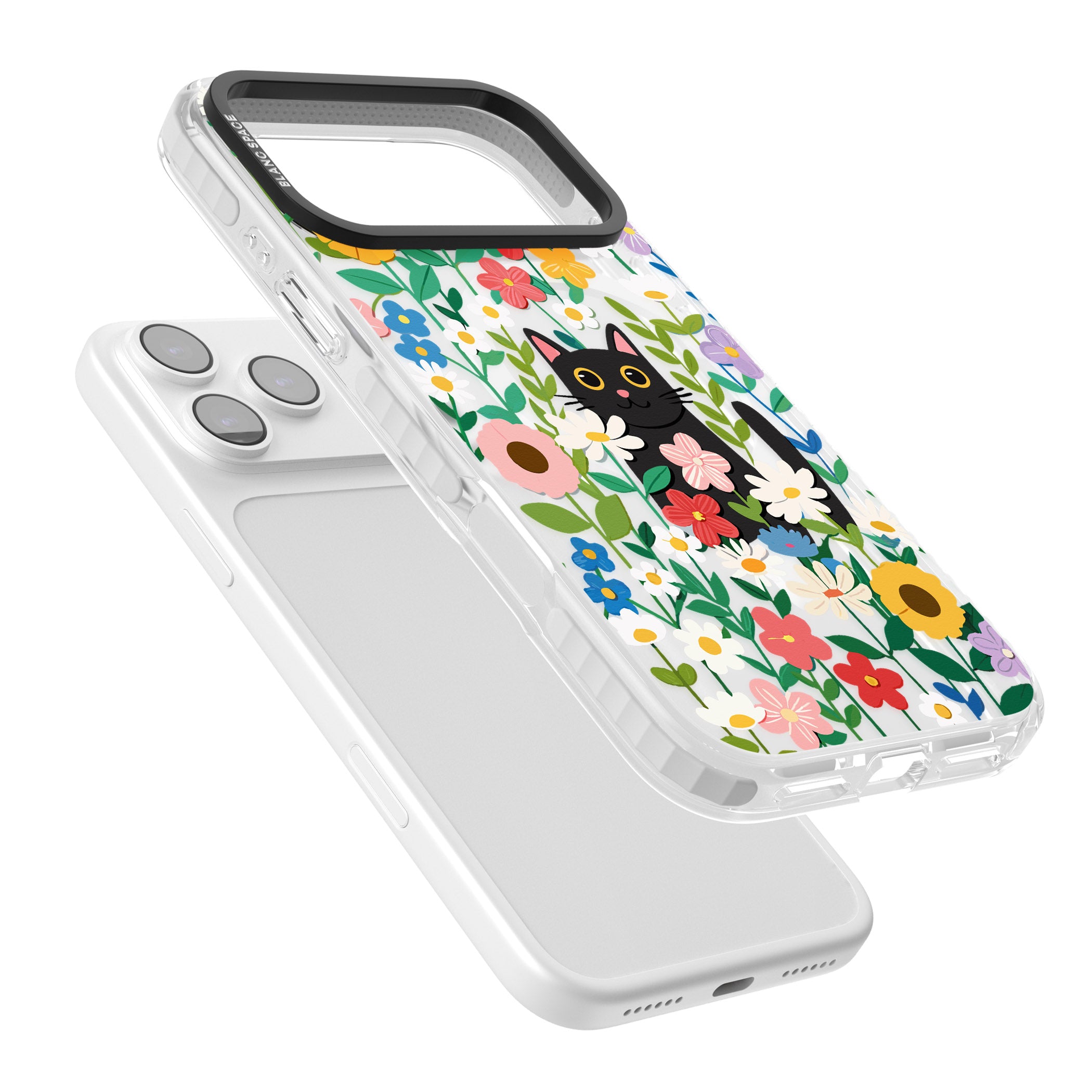 Whiskers & Wildflowers Cat iPhone 17 Pro Max Impact Pro Clear Phone Case Colours