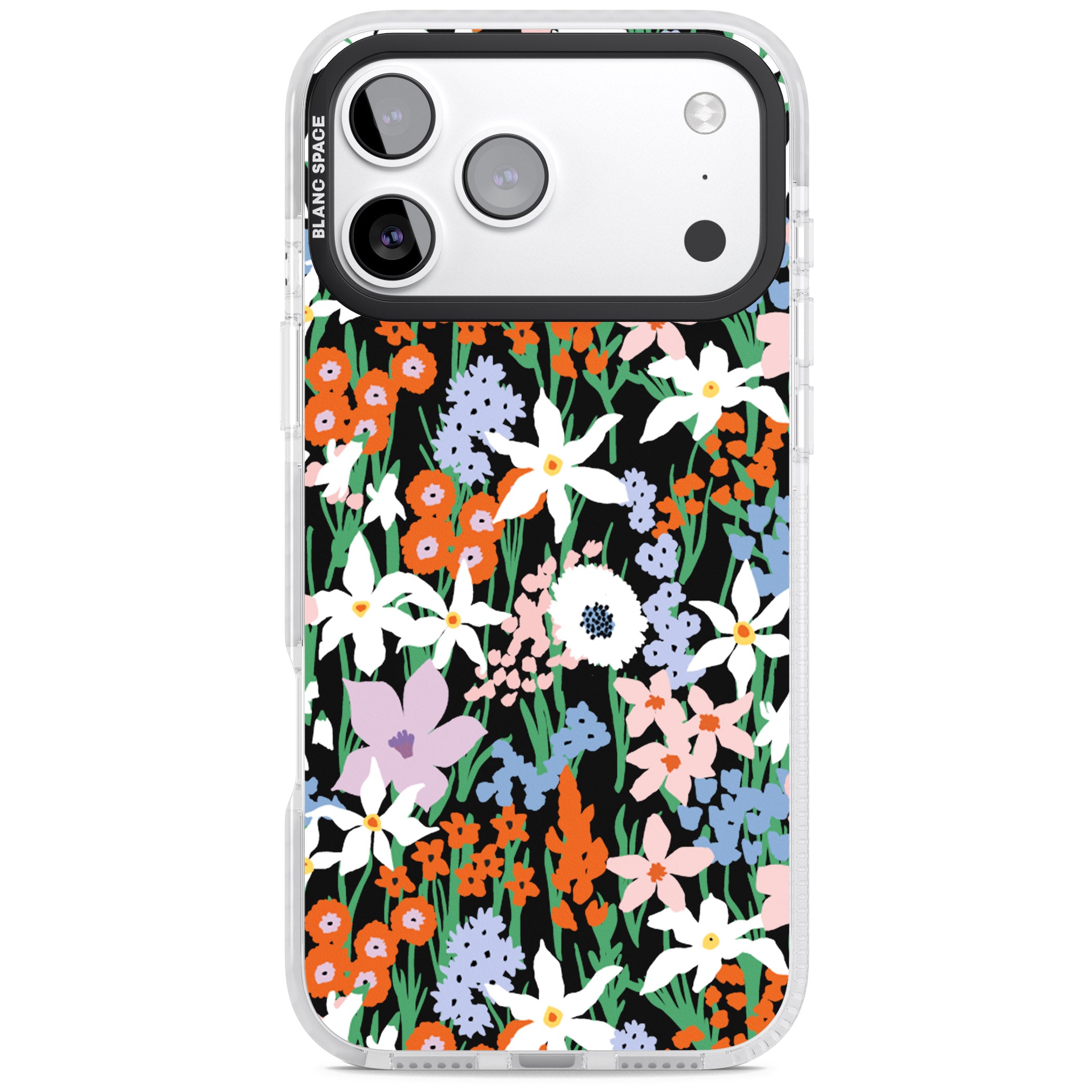 Floral Bloom Meadow Solid iPhone 17 Pro Max Impact Pro Clear Phone Case