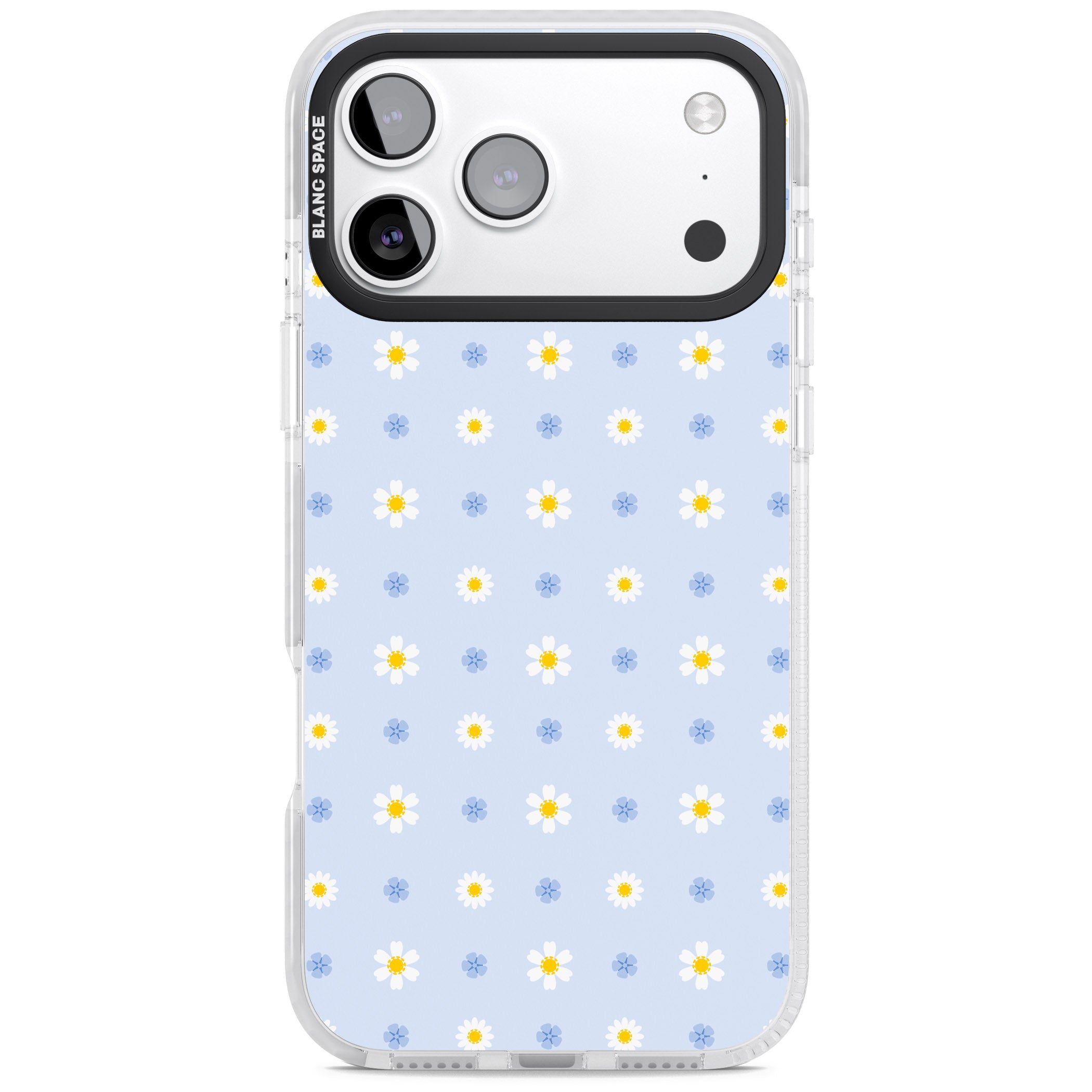 Pale Blue Daisies iPhone 17 Pro Max Impact Pro Clear Phone Case