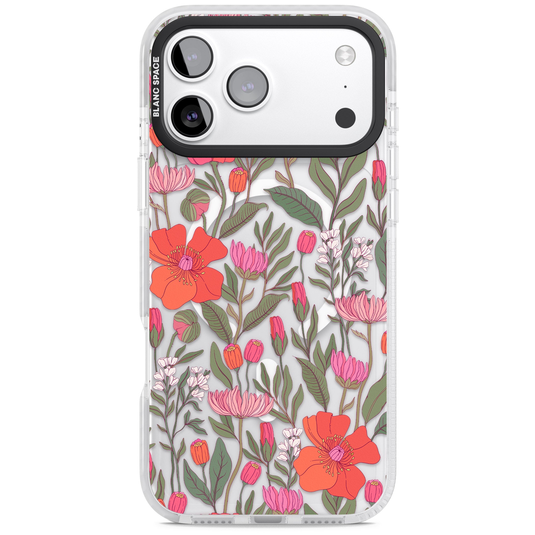 Peachy Floral iPhone 17 Pro Max Impact Pro Clear Phone Case