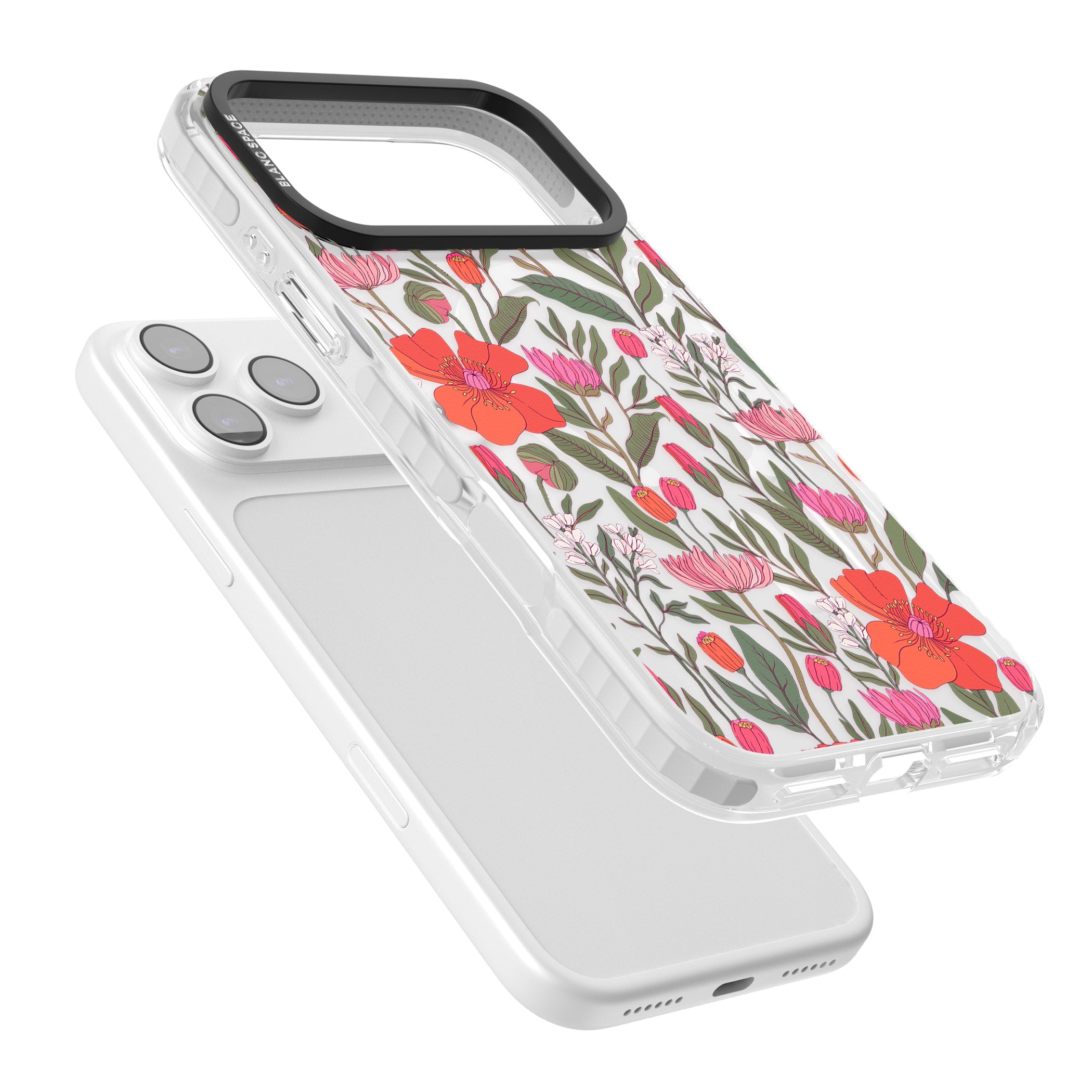 Peachy Floral iPhone 17 Pro Max Impact Pro Clear Phone Case Colours