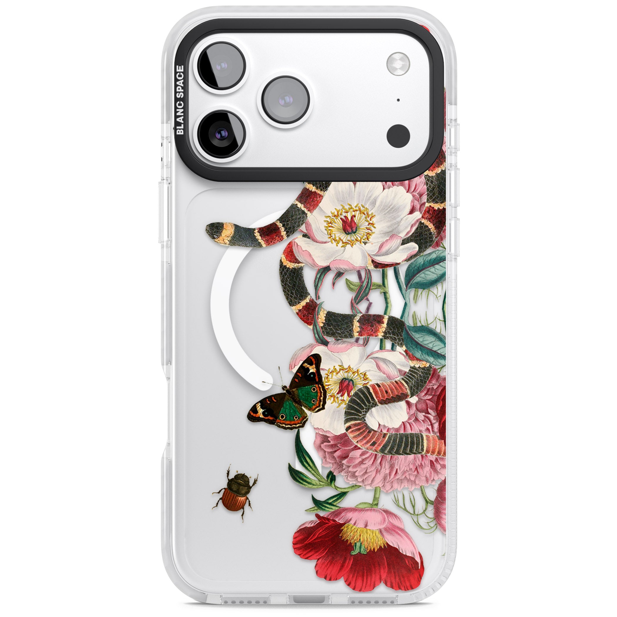 Floral Snake iPhone 17 Pro Max Impact Pro Clear Phone Case