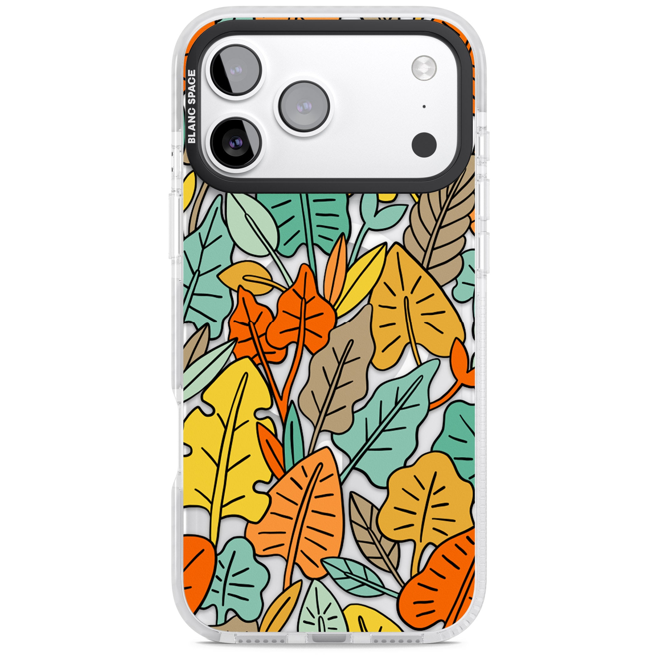 Pastel Toned Autumn Leaves iPhone 17 Pro Max Impact Pro Clear Phone Case