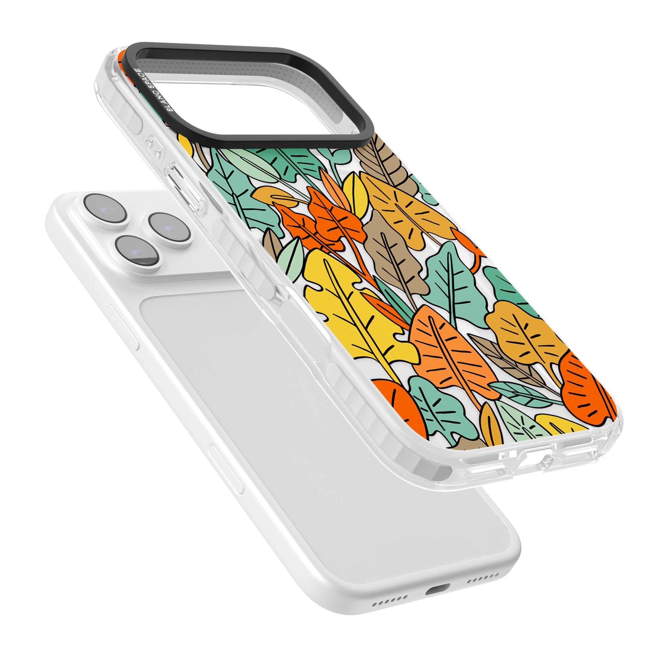 Pastel Toned Autumn Leaves iPhone 17 Pro Max Impact Pro Clear Phone Case Colours