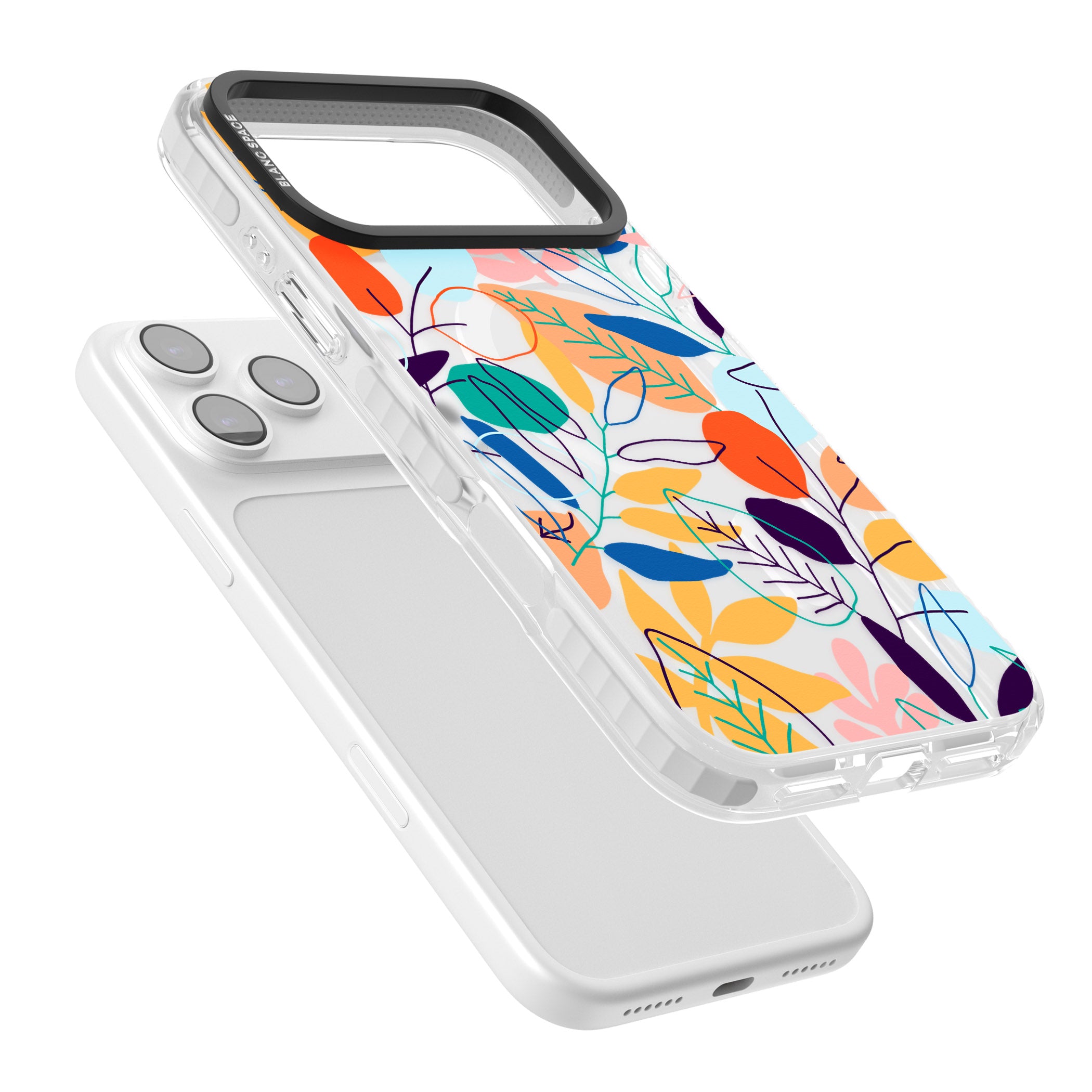 Abstract Line Drawn Leaves iPhone 17 Pro Max Impact Pro Clear Phone Case Colours