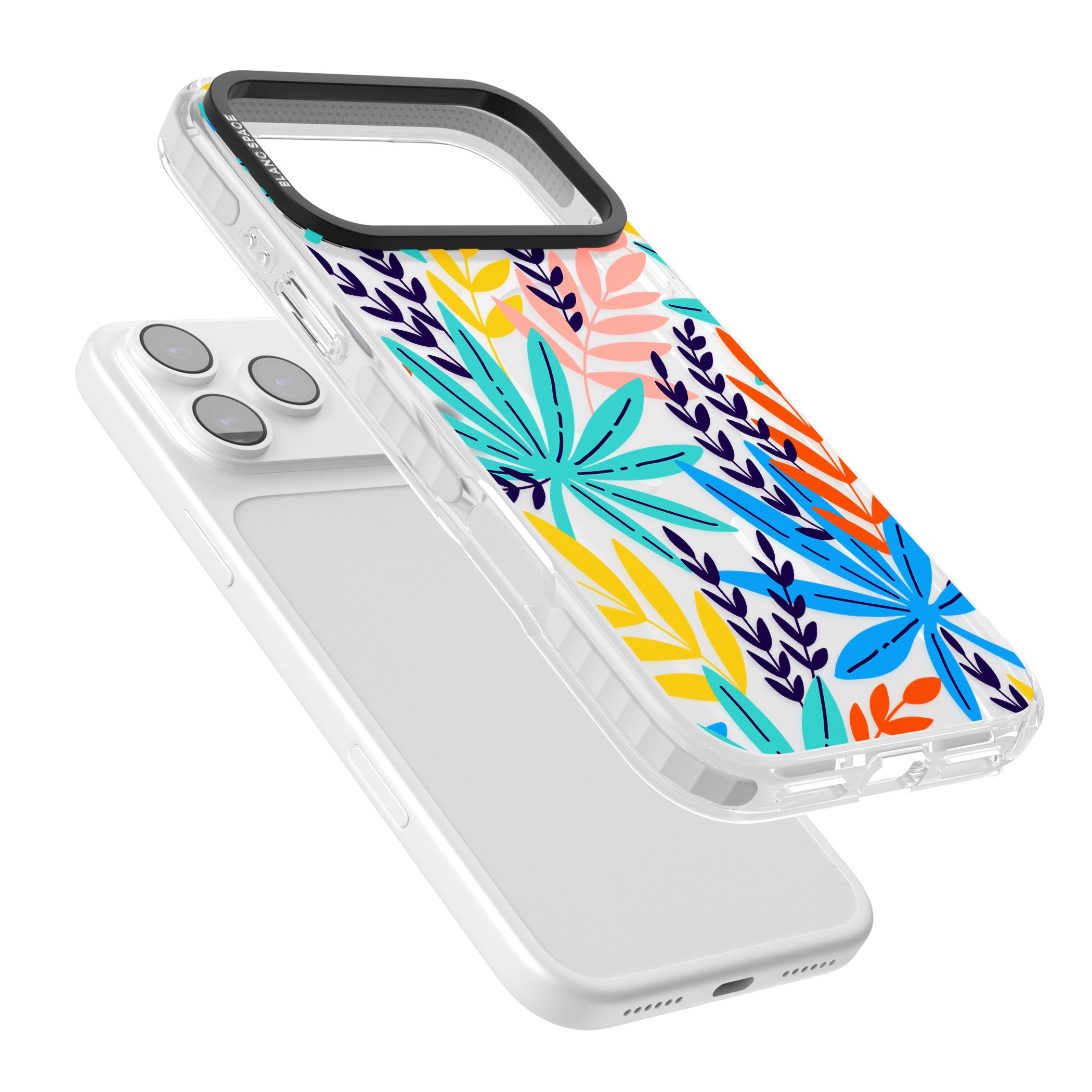 Tropical Palm Leaves iPhone 17 Pro Max Impact Pro Clear Phone Case Colours