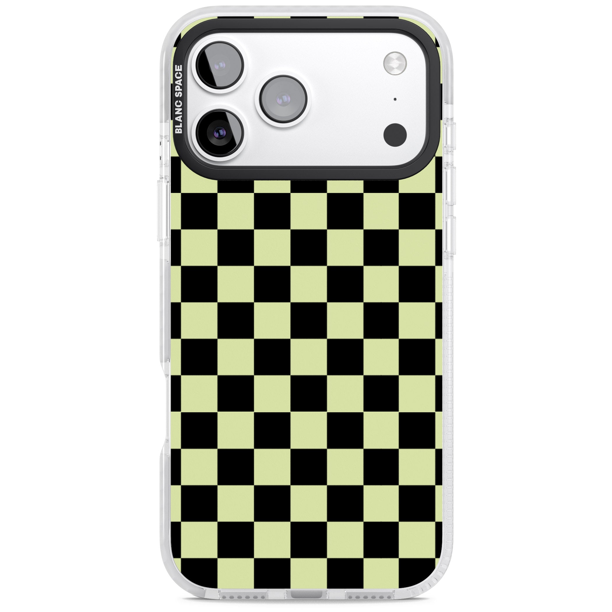 Black & Lime Check iPhone 17 Pro Max Impact Pro Clear Phone Case