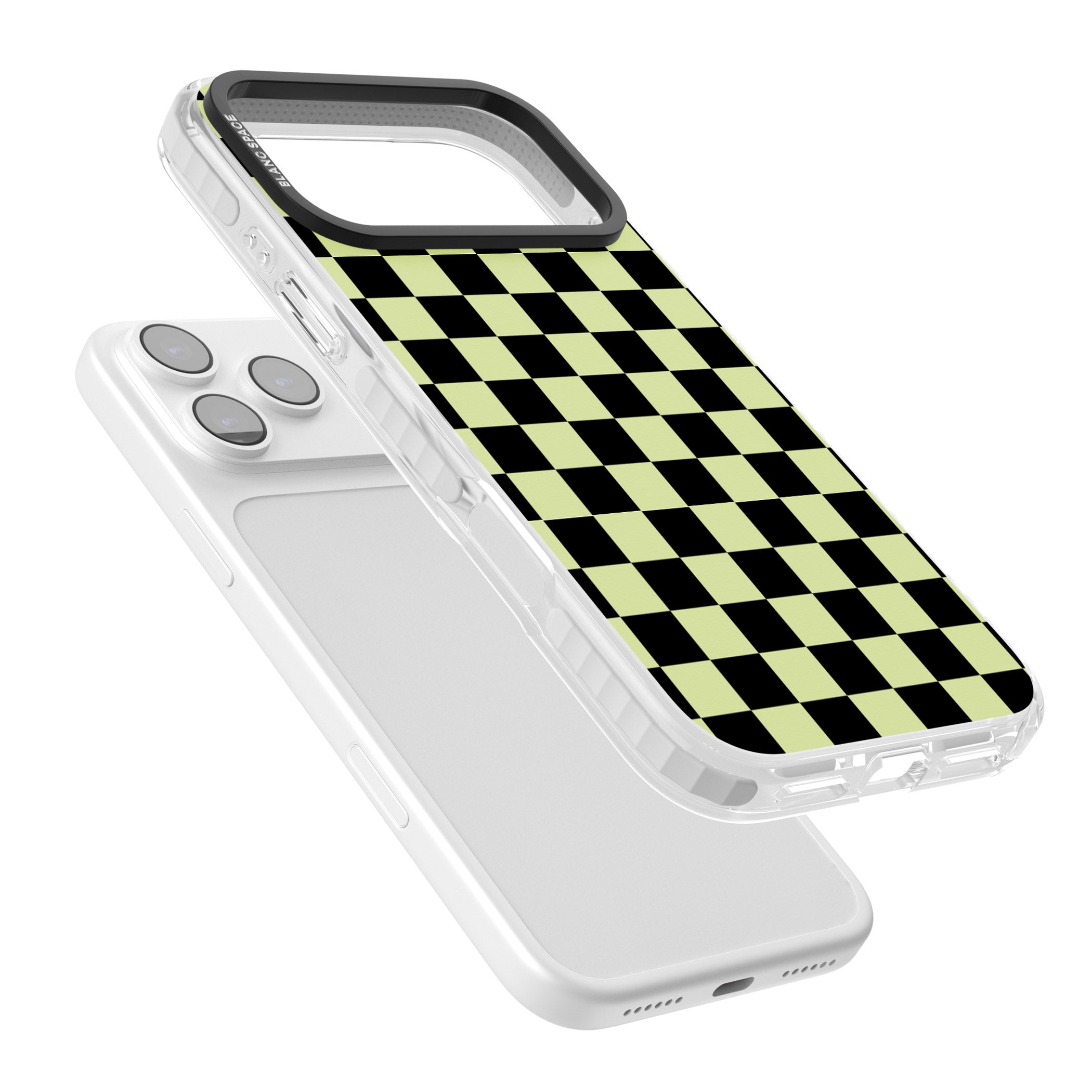 Black & Lime Check iPhone 17 Pro Max Impact Pro Clear Phone Case Colours
