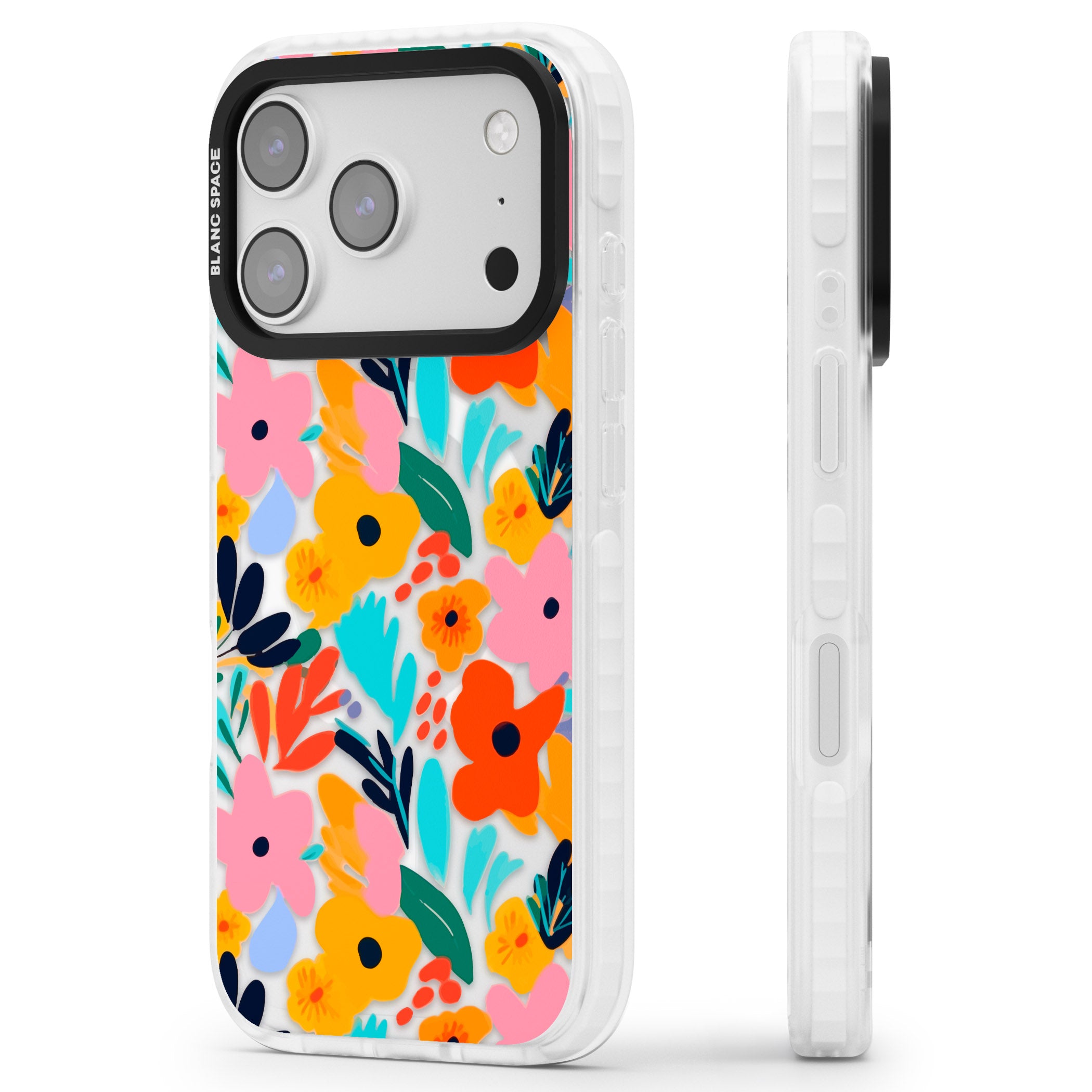 Floral Fiesta iPhone 17 Pro Max Impact Pro Clear Phone Case Side Profile