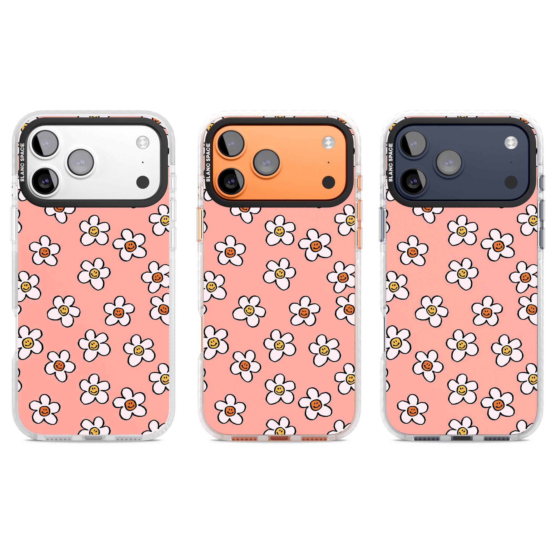Peachy Daisy Smiles iPhone 17 Pro Impact Pro Clear Phone Case APT Impact Protection