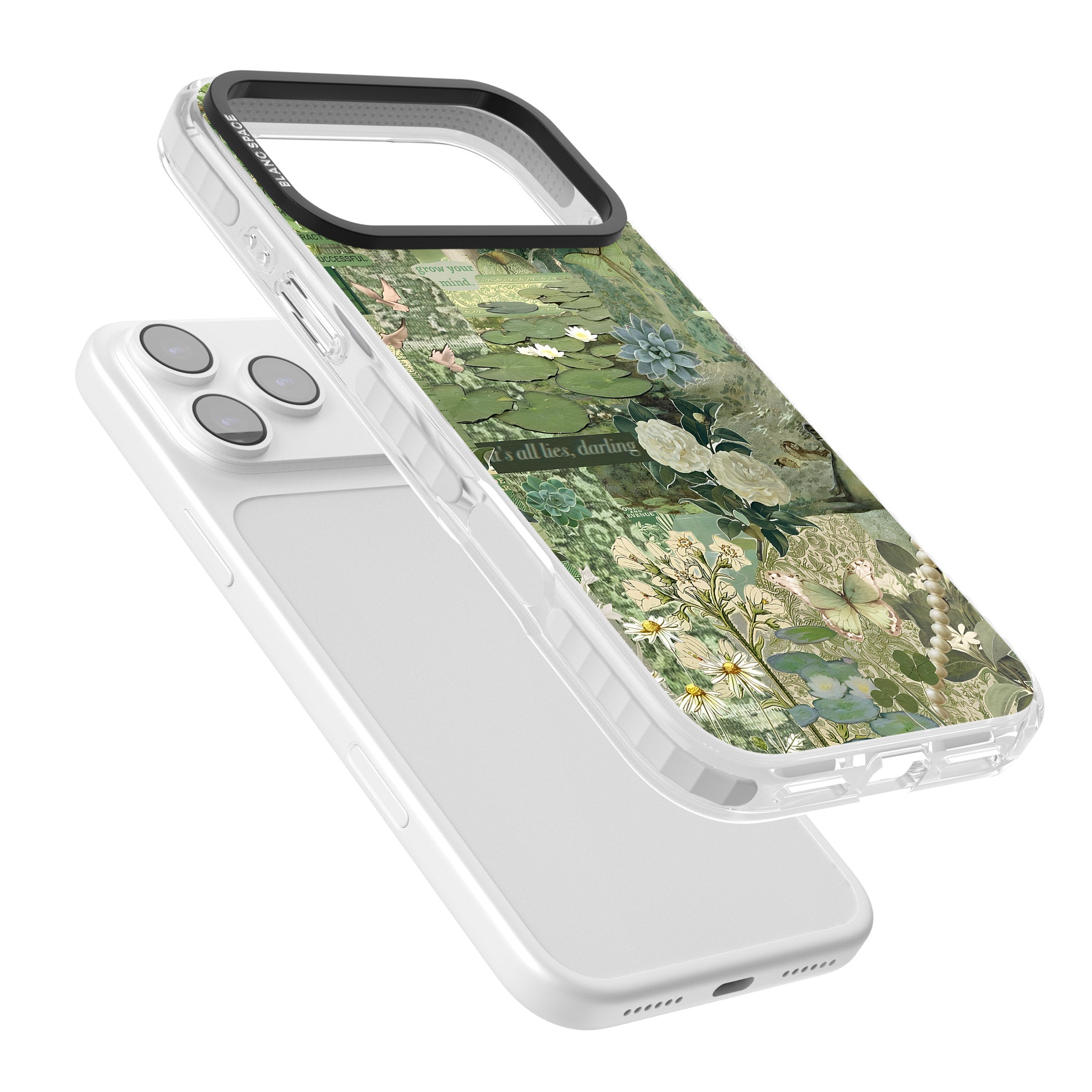 Sage Collage iPhone 17 Pro Max Impact Pro Clear Phone Case Colours
