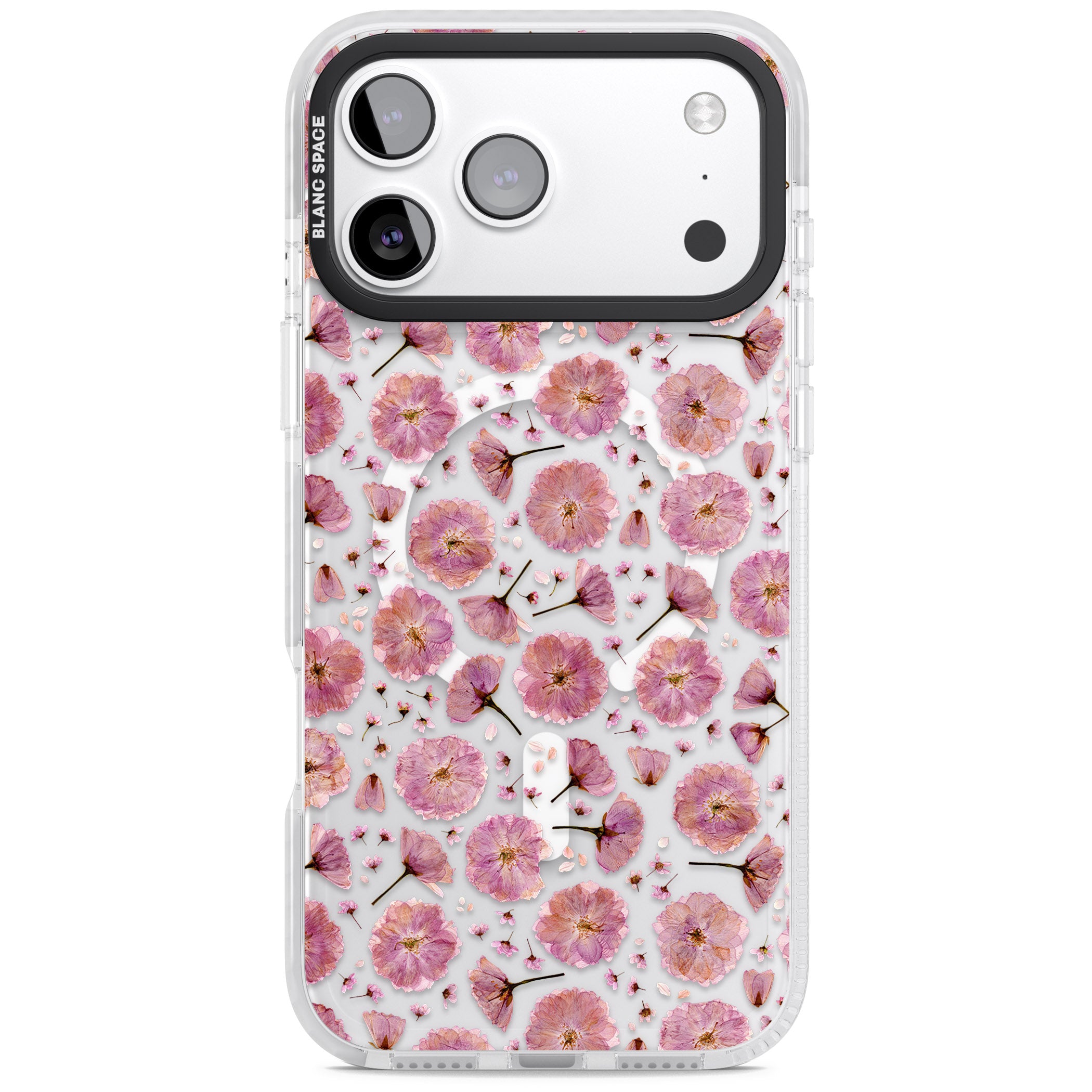 Pink Florals & Blossom iPhone 17 Pro Max Impact Pro Clear Phone Case
