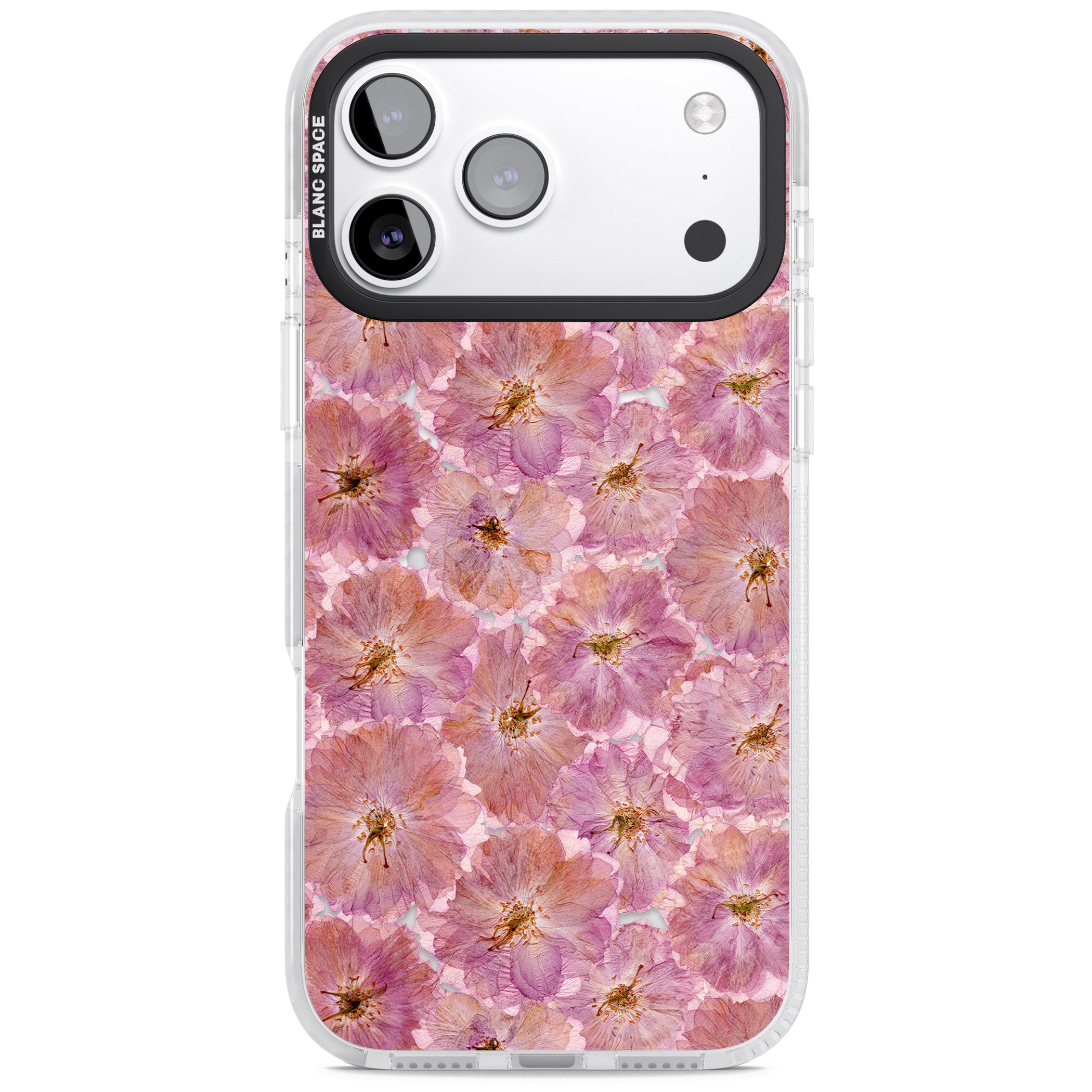Large Pink Florals iPhone 17 Pro Max Impact Pro Clear Phone Case