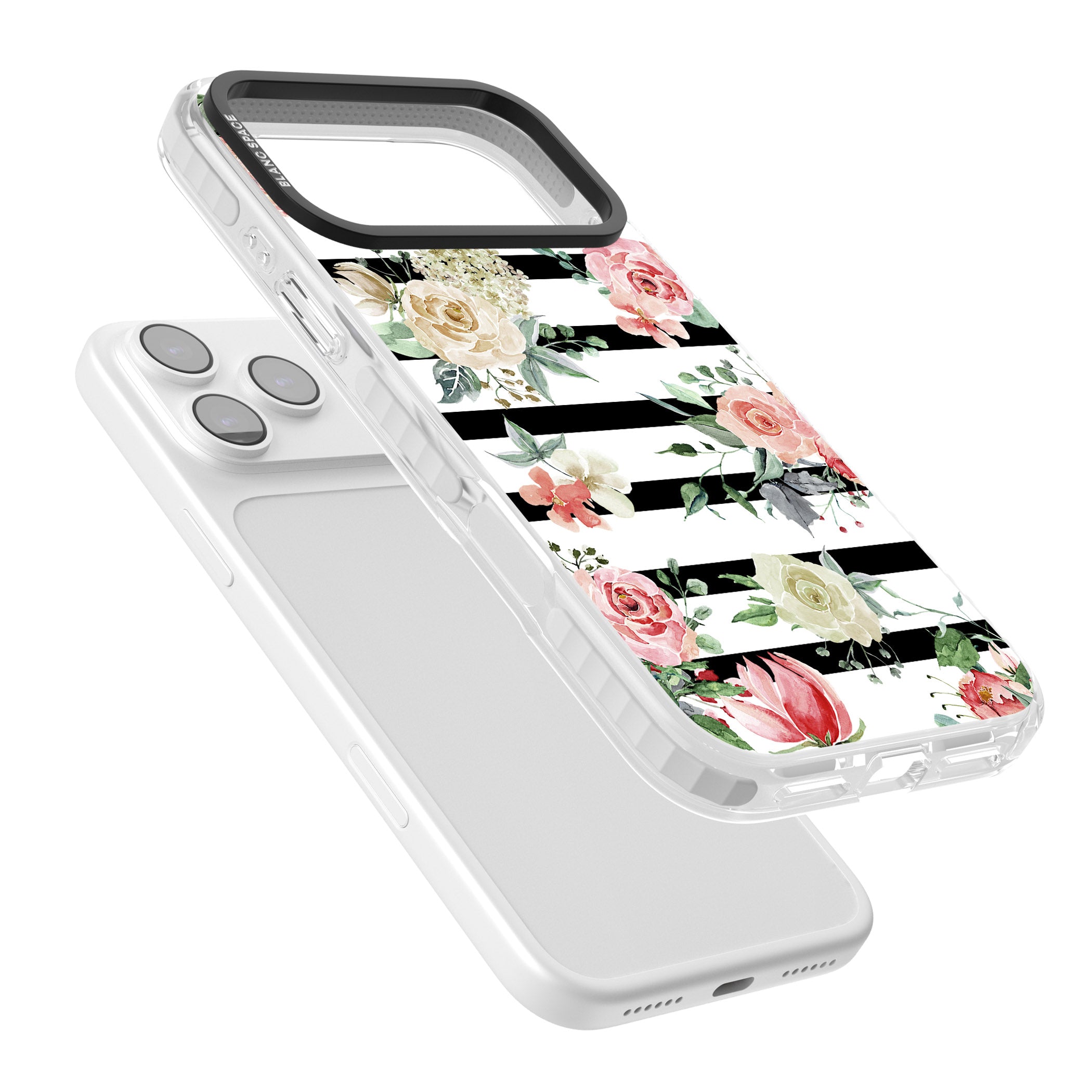 Floral Stripes iPhone 17 Pro Max Impact Pro Clear Phone Case Colours