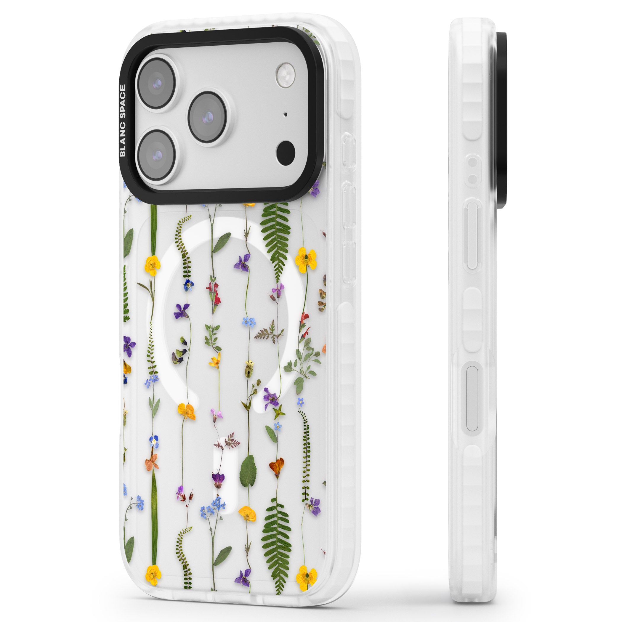 Wildflower Chain iPhone 17 Pro Max Impact Pro Clear Phone Case Side Profile