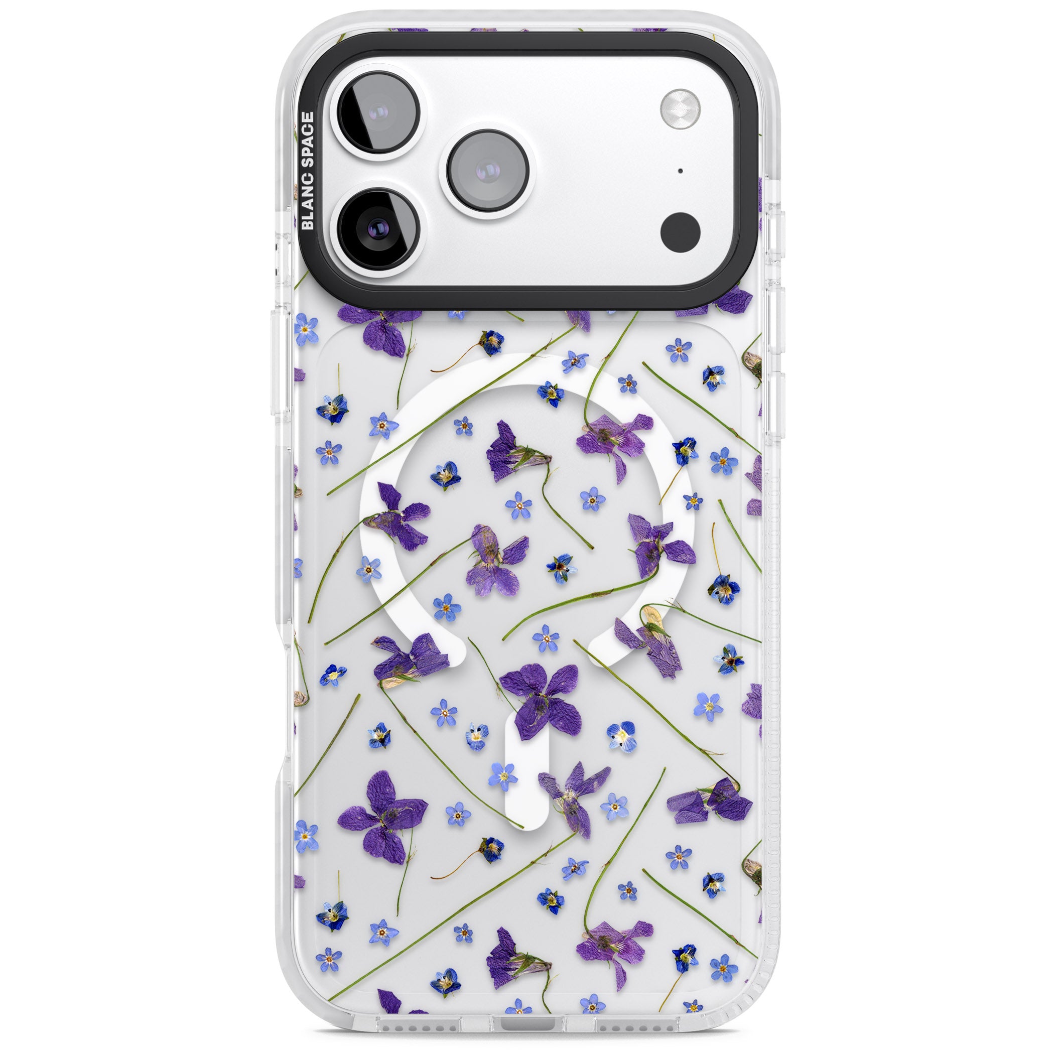 Pressed Violet Flower iPhone 17 Pro Max Impact Pro Clear Phone Case
