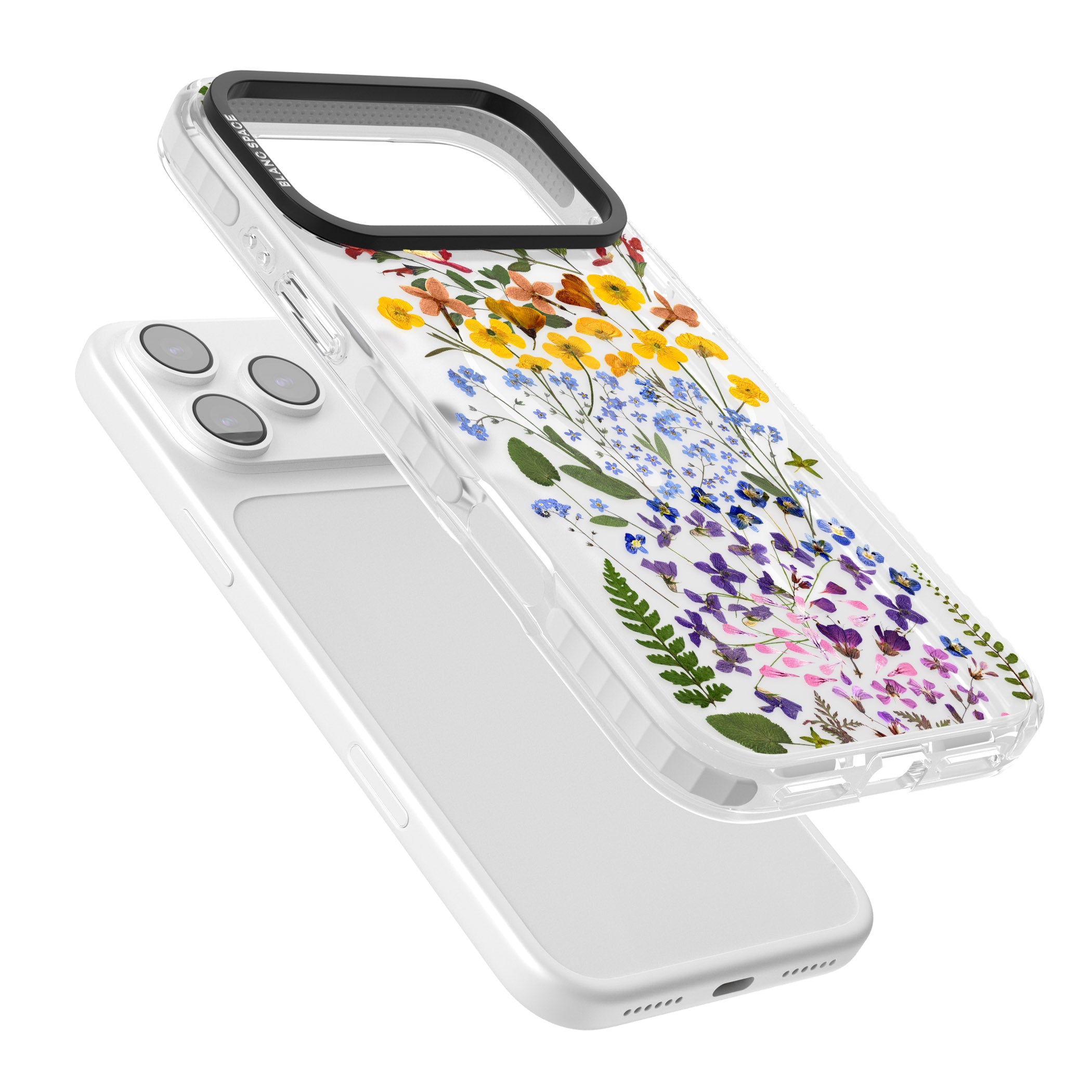 Pressed Wildflower Stripe iPhone 17 Pro Max Impact Pro Clear Phone Case Colours