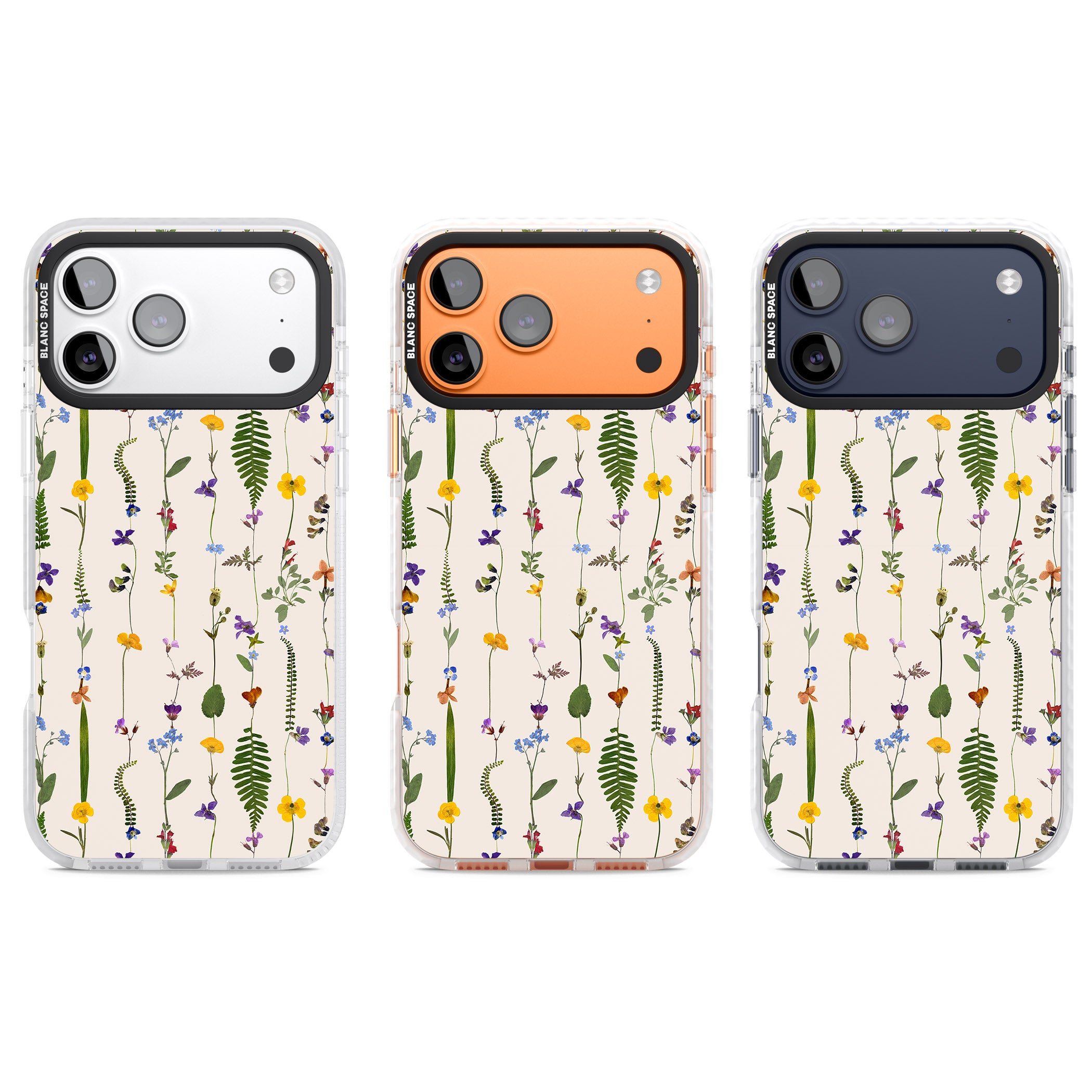 Wildflower Vertical iPhone 17 Pro Impact Pro Clear Phone Case APT Impact Protection