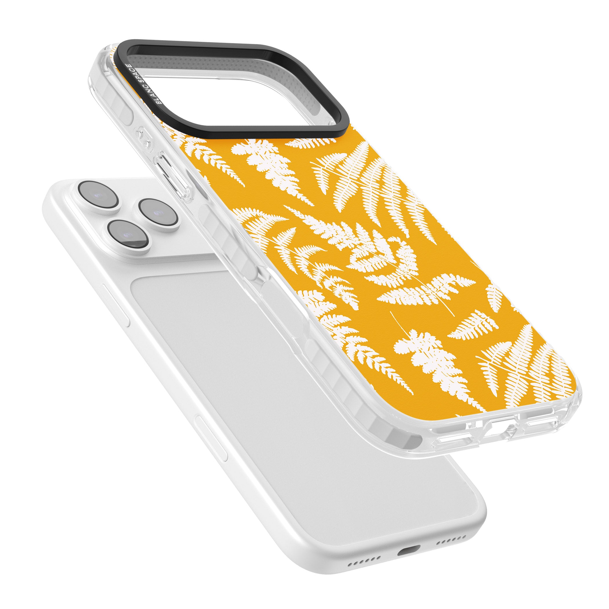 Fern Pattern On Yellow iPhone 17 Pro Max Impact Pro Clear Phone Case Colours