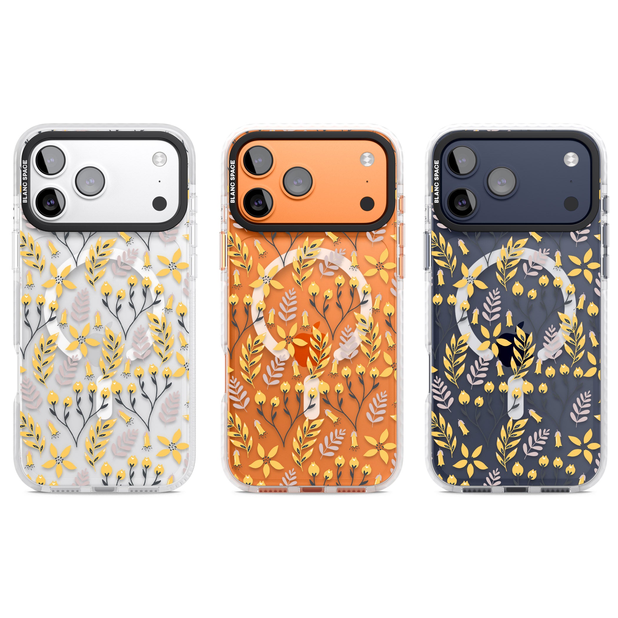 Yellow Floral Vibrance iPhone 17 Pro Impact Pro Clear Phone Case APT Impact Protection