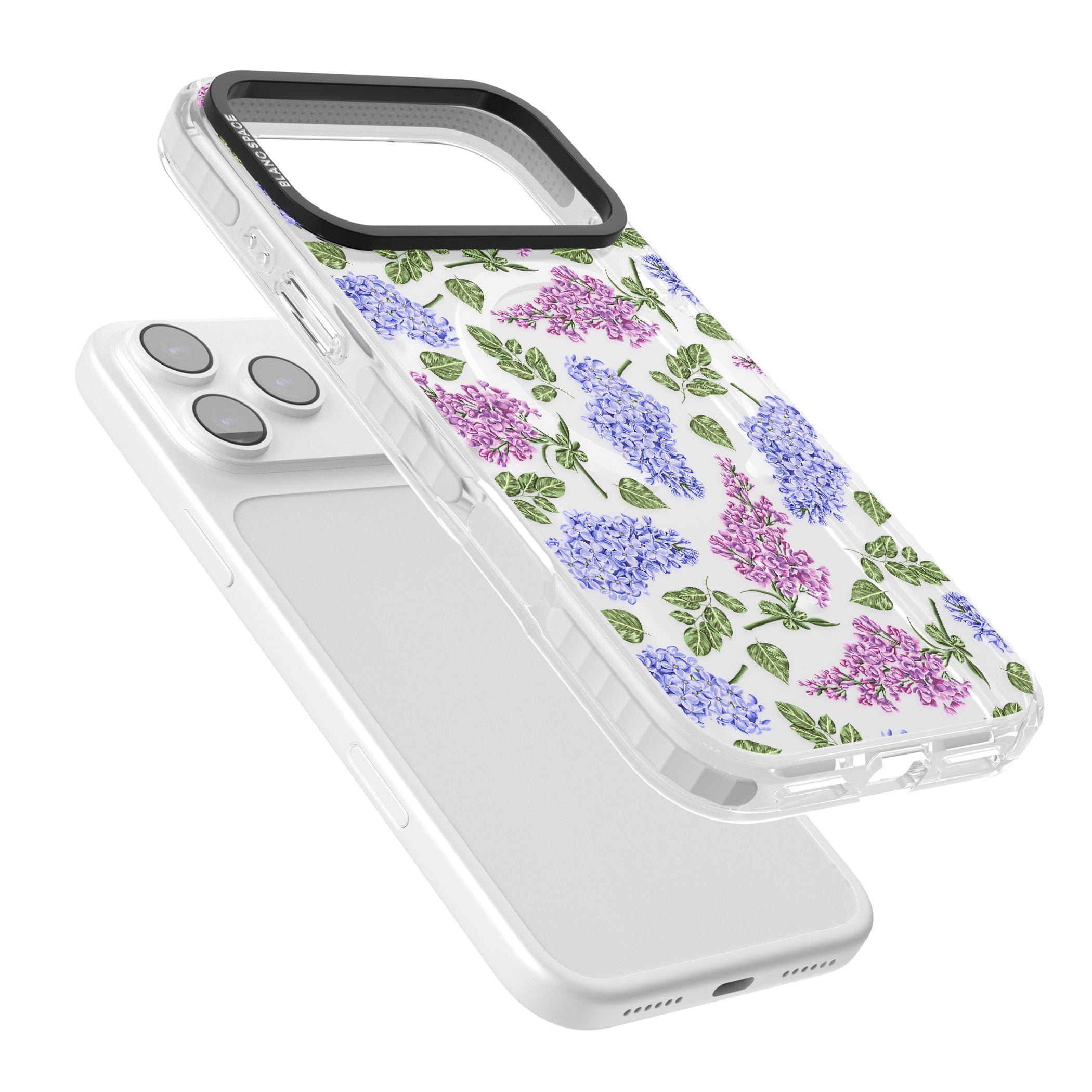 Purple Blossoms Transparent Floral iPhone 17 Pro Max Impact Pro Clear Phone Case Colours