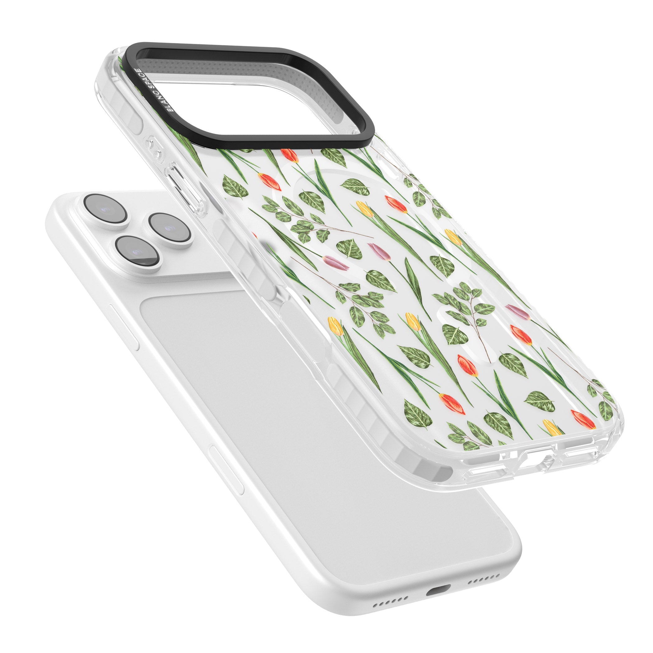 Spring Tulips Floral iPhone 17 Pro Max Impact Pro Clear Phone Case Colours