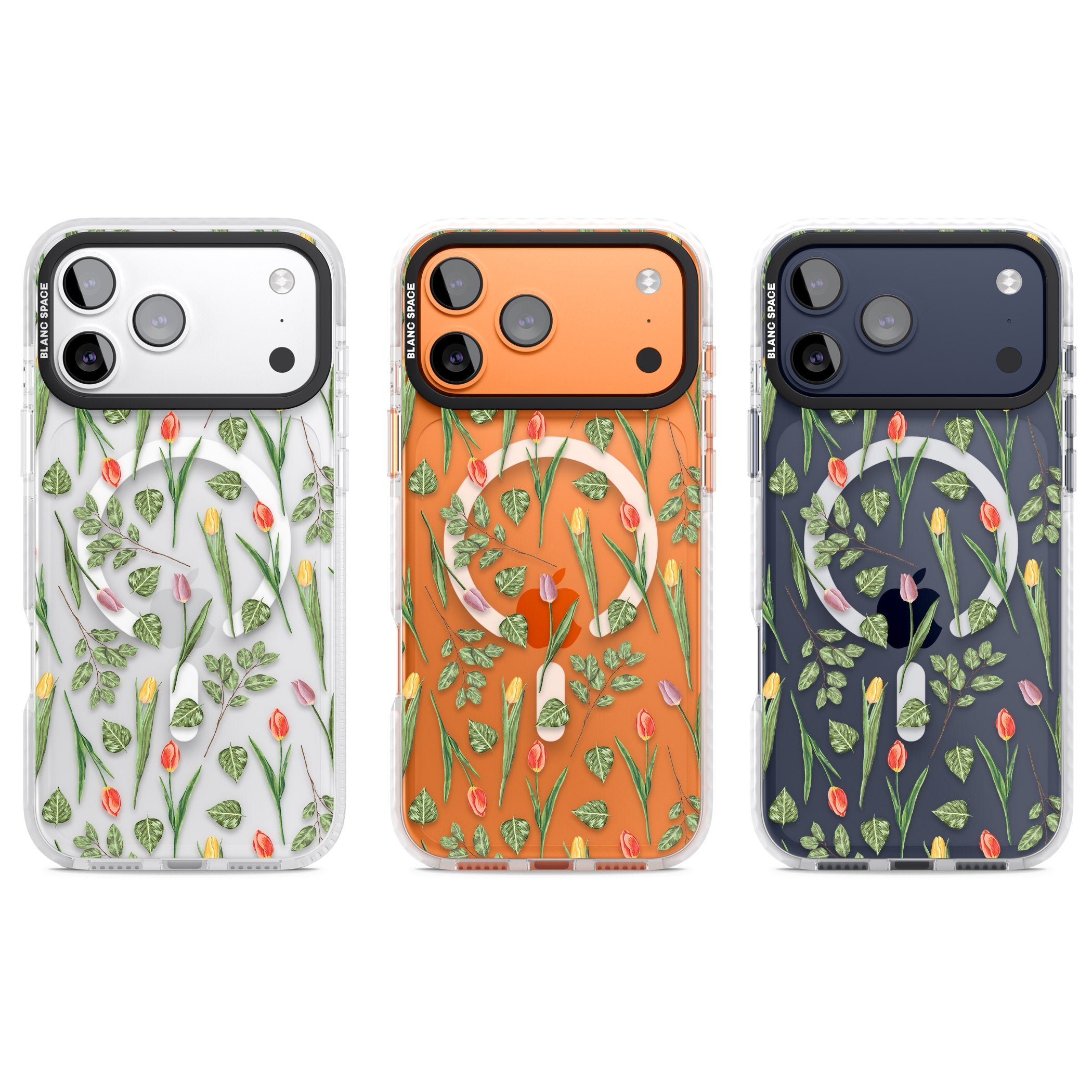 Spring Tulips Floral iPhone 17 Pro Impact Pro Clear Phone Case APT Impact Protection